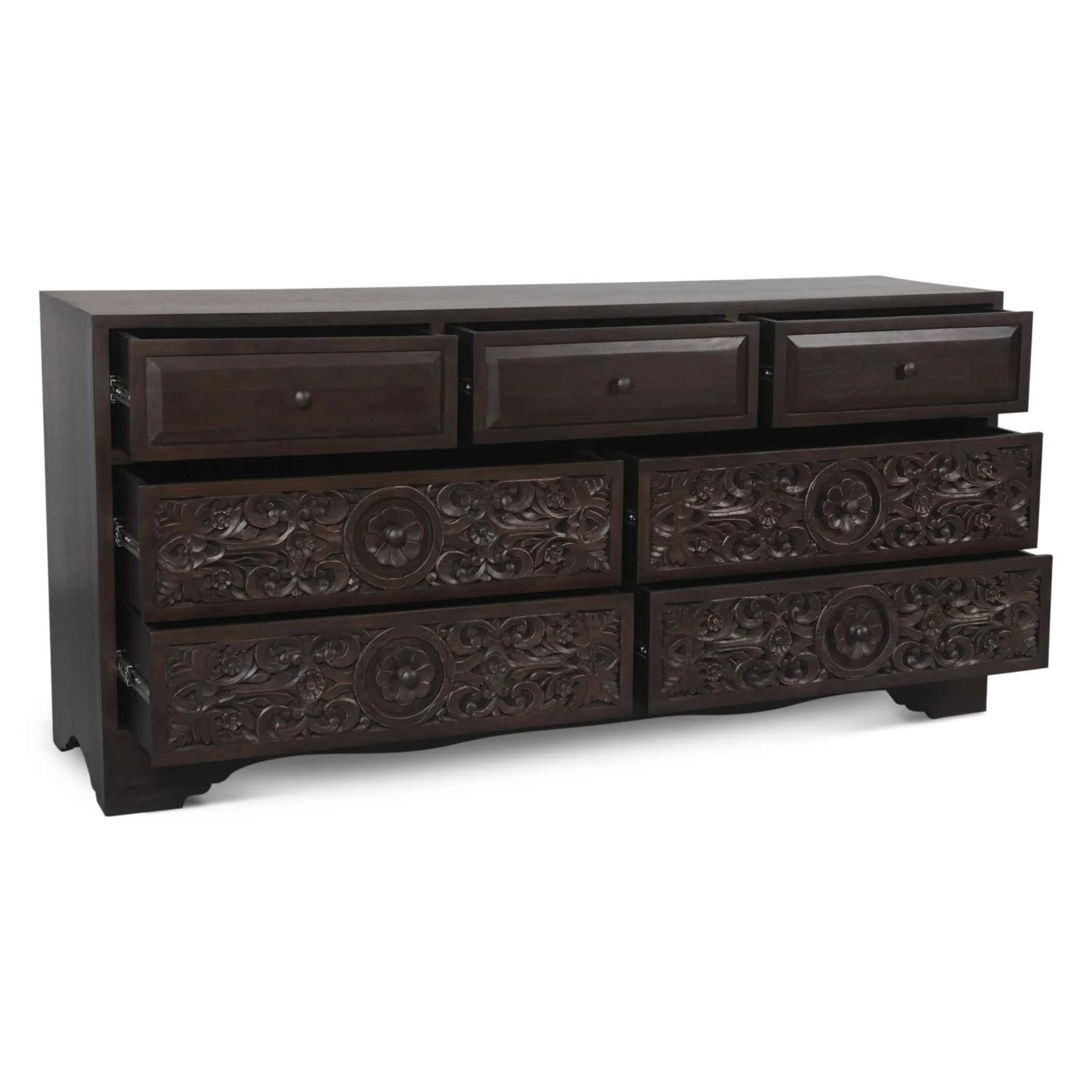 Taj 71" Dresser with Plinth Base in Vintage Brown