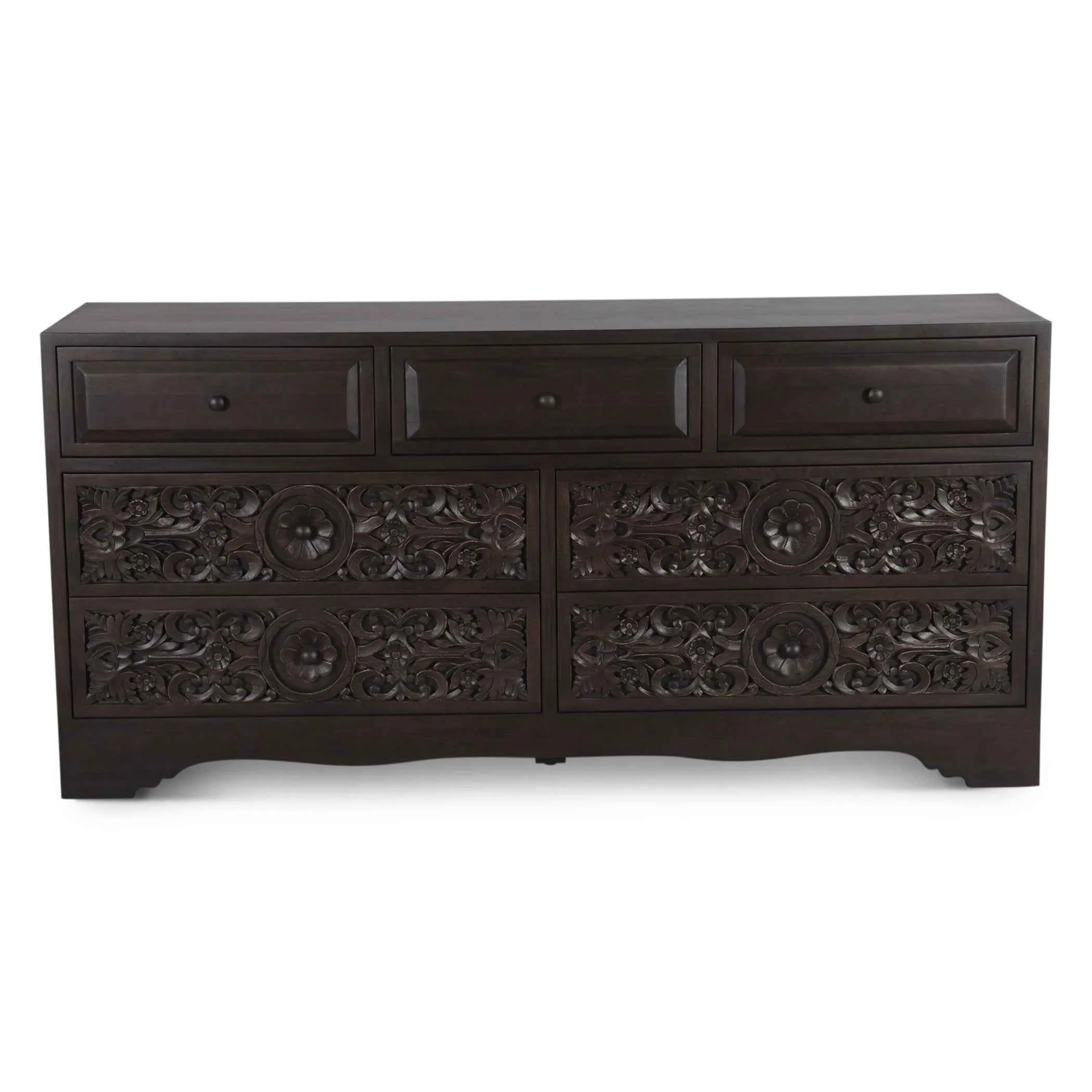 Taj 71" Dresser with Plinth Base in Vintage Brown - Image 6