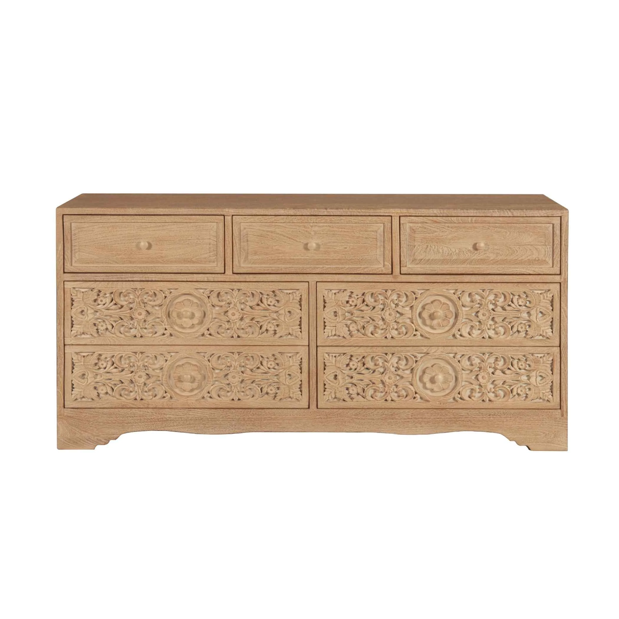 Taj 71" Dresser with Plinth Base in Whitewash - Image 6