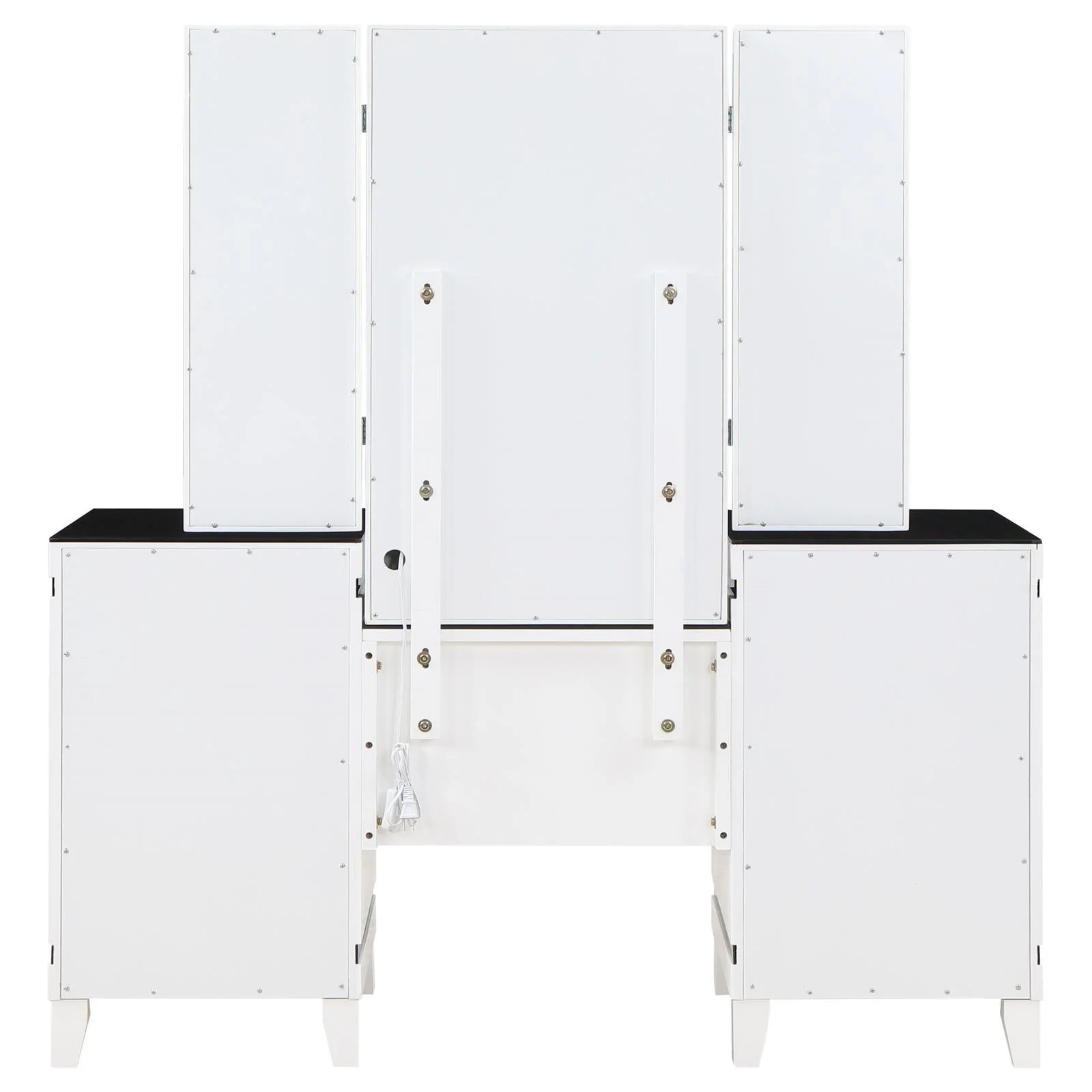 Talei Black and White 6-drawer Vanity Set with Hollywood Lighting - Image 7