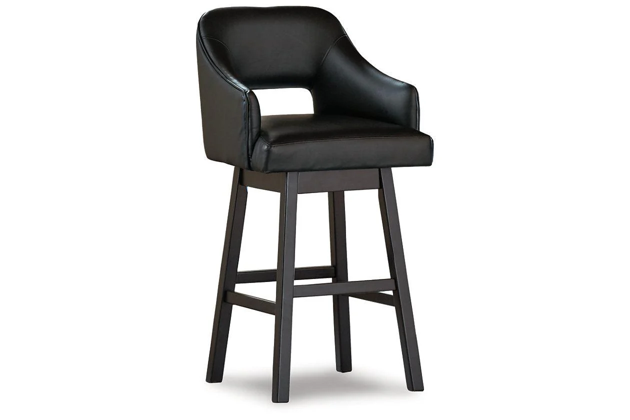 Tallenger Black/Dark Brown Bar Height Barstool, Set of 2 - Image 2