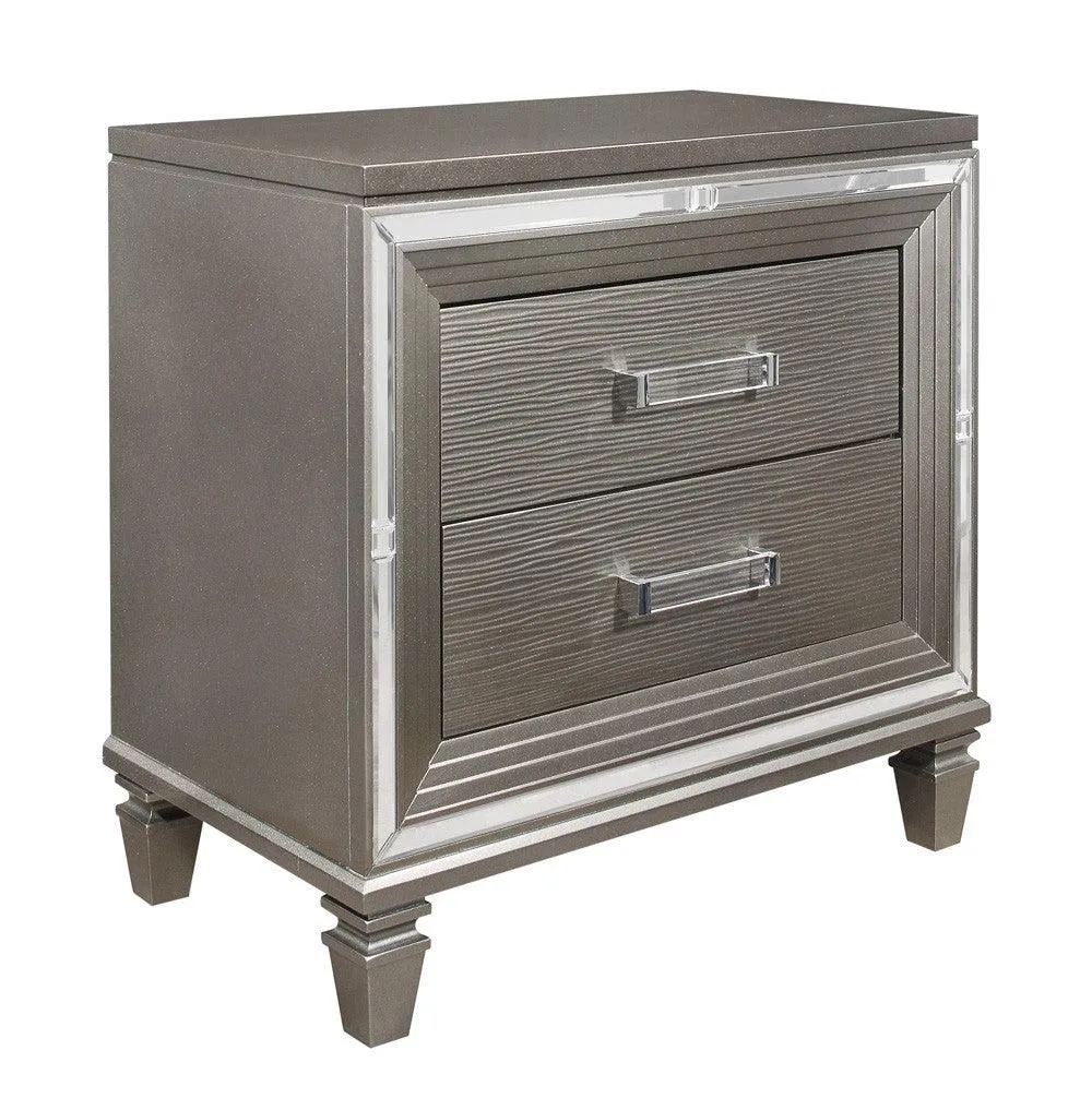 Tamsin Silver/Gray Metallic Nightstand - Image 4