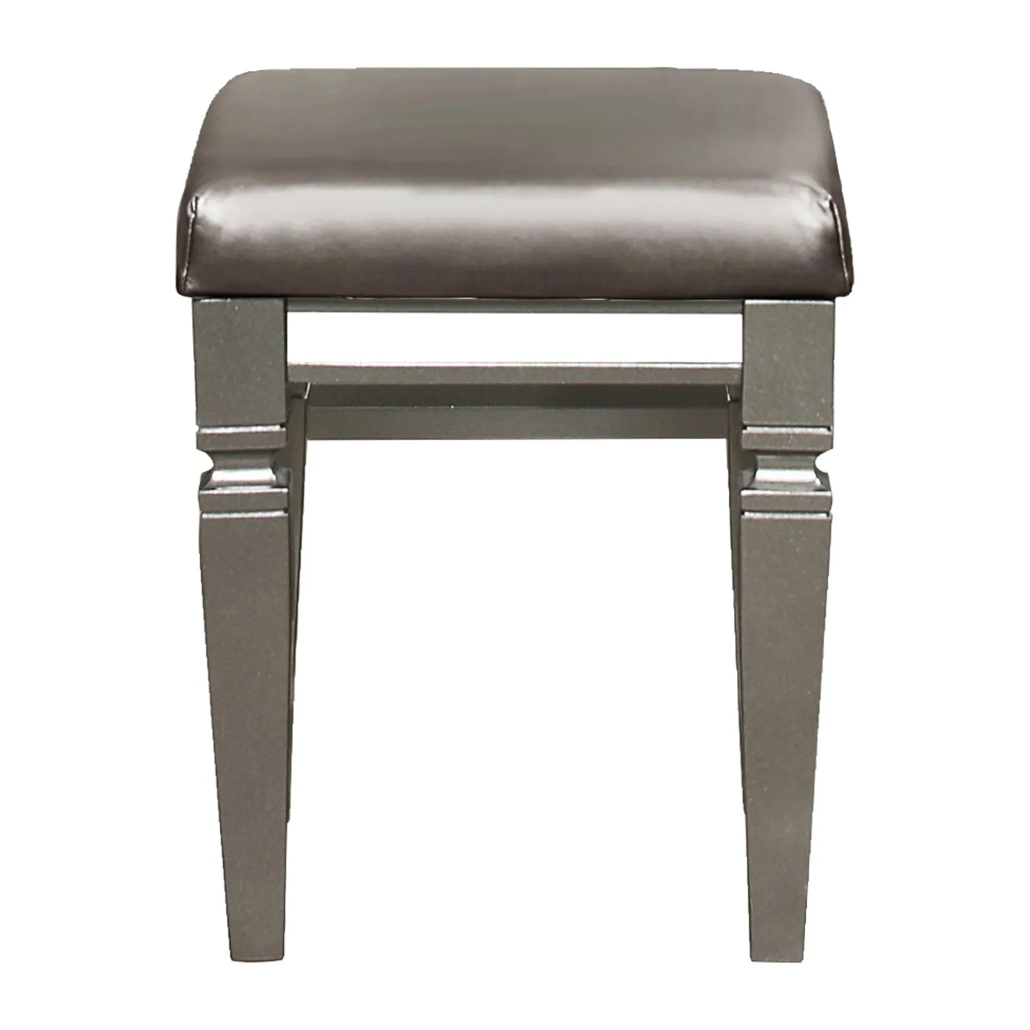 Tamsin Silver/Gray Metallic Vanity Stool - Image 2
