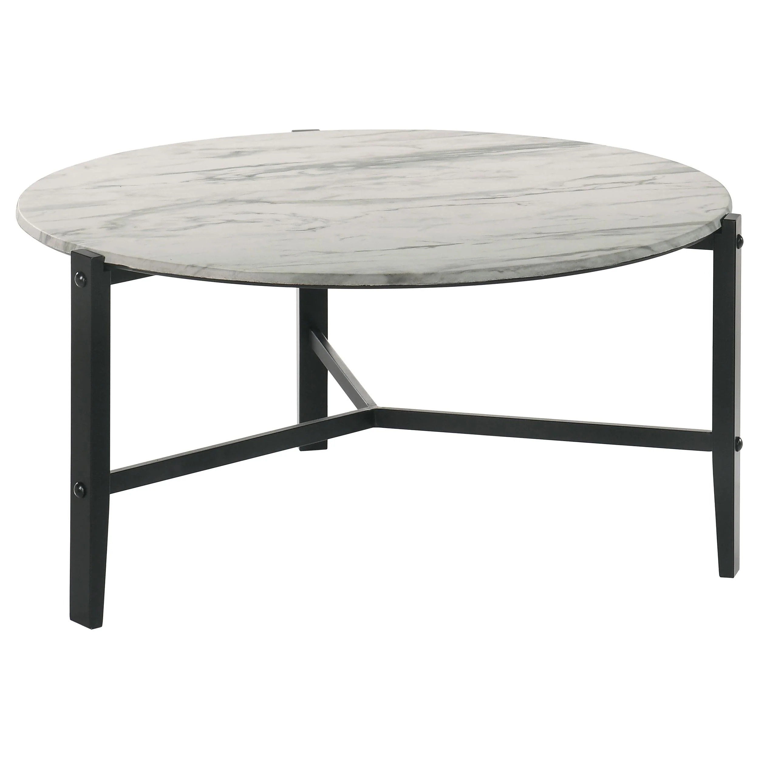 Tandi White 2-Piece Faux Marble Coffee and End Table Set - Image 6