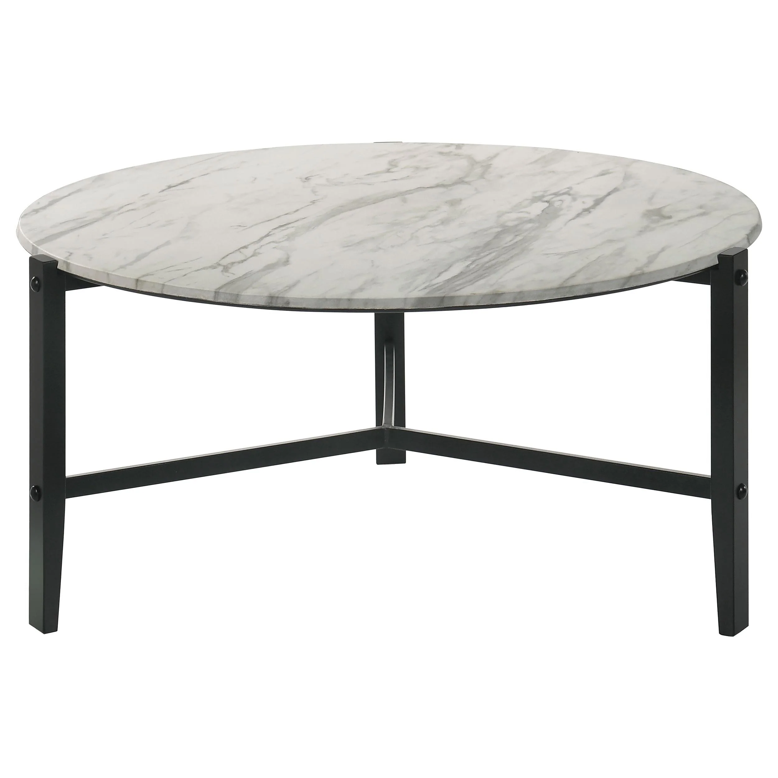 Tandi White 2-Piece Faux Marble Coffee and End Table Set - Image 7