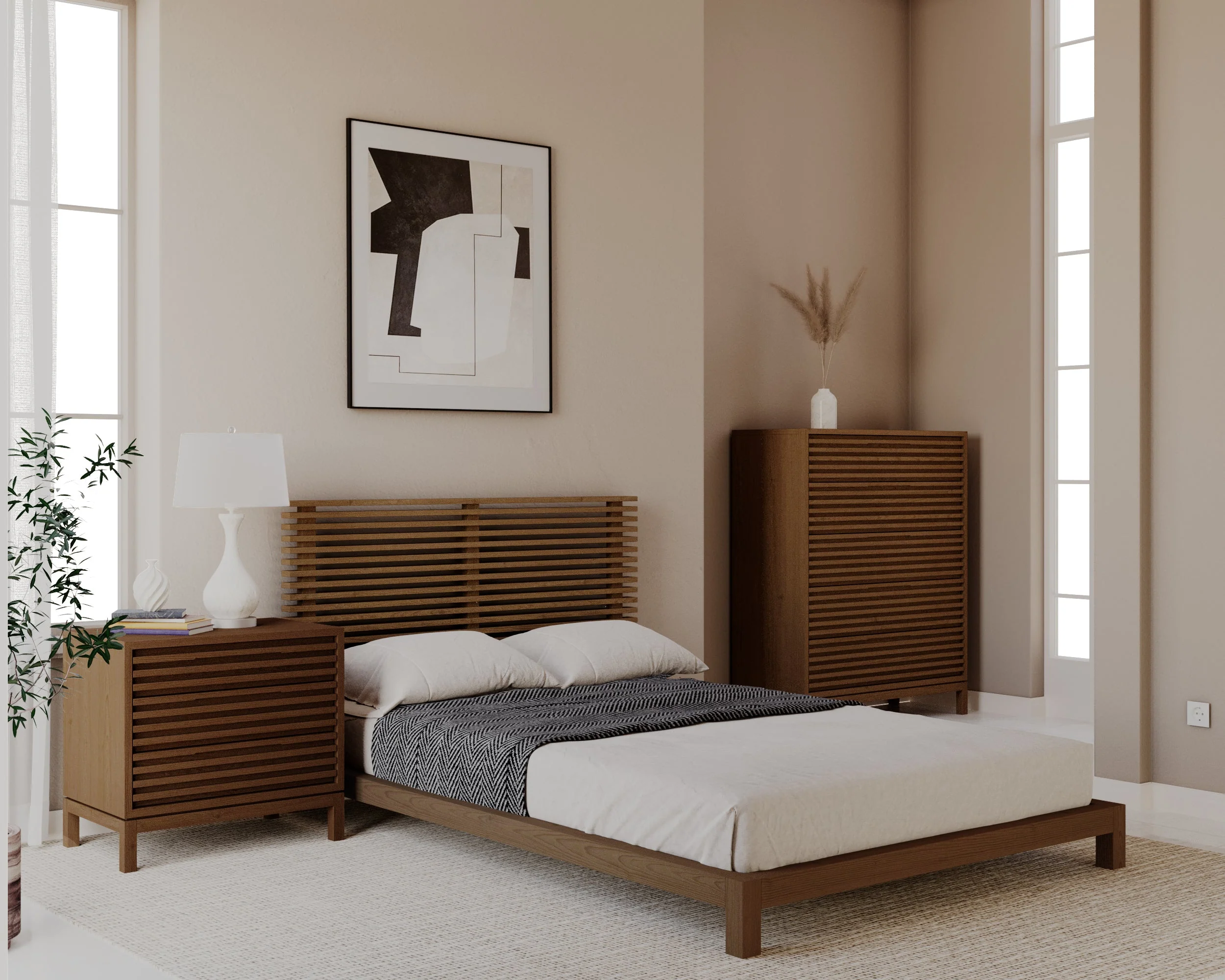 Tanner Eastern King Solid Ash Platform Bed in Roux - Image 7