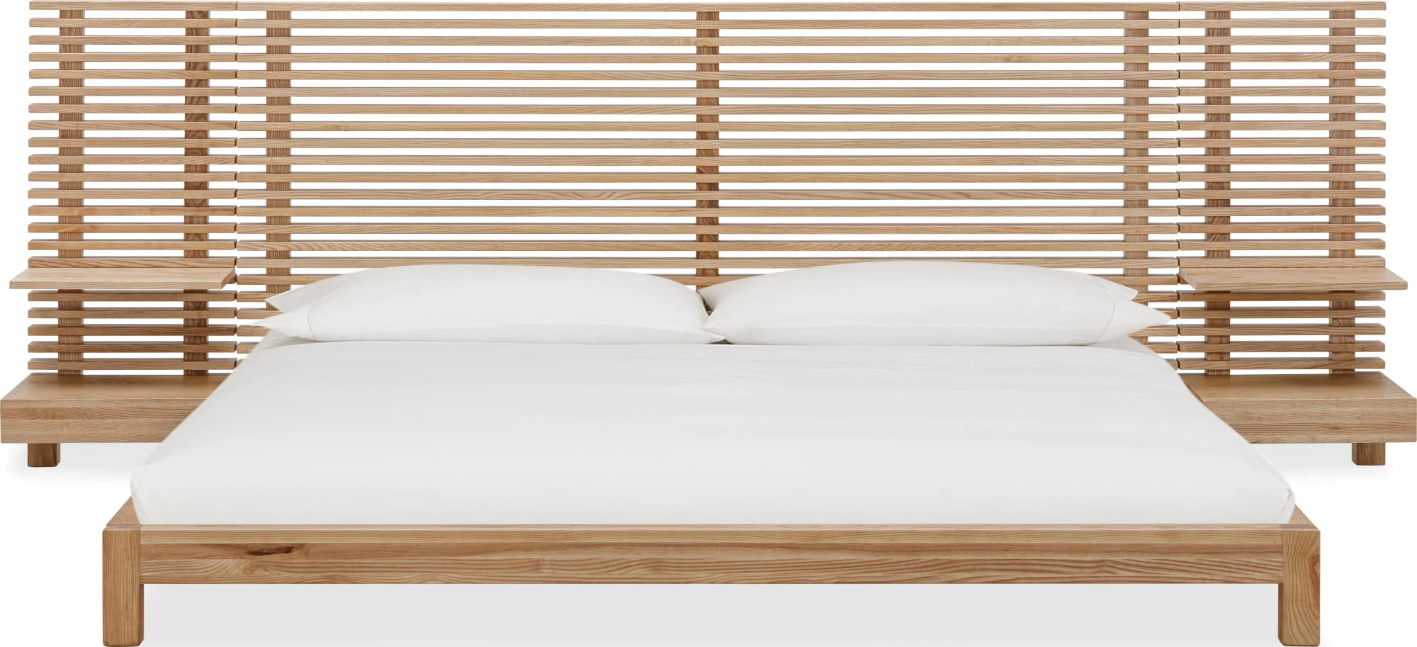 Tanner Flaxen King Solid Ash Wall Bed with Integrated Nightstands - Image 3