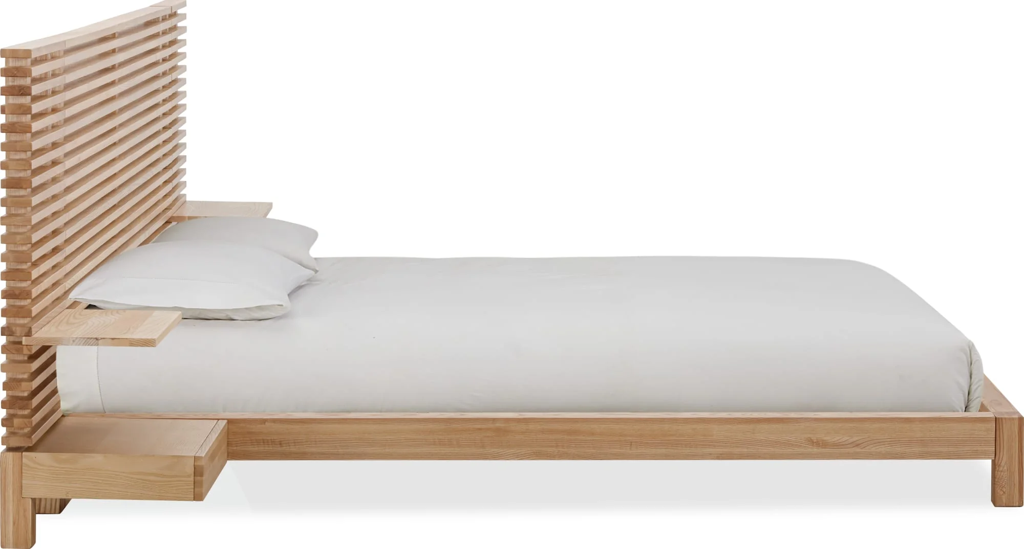 Tanner Flaxen King Solid Ash Wall Bed with Integrated Nightstands - Image 4