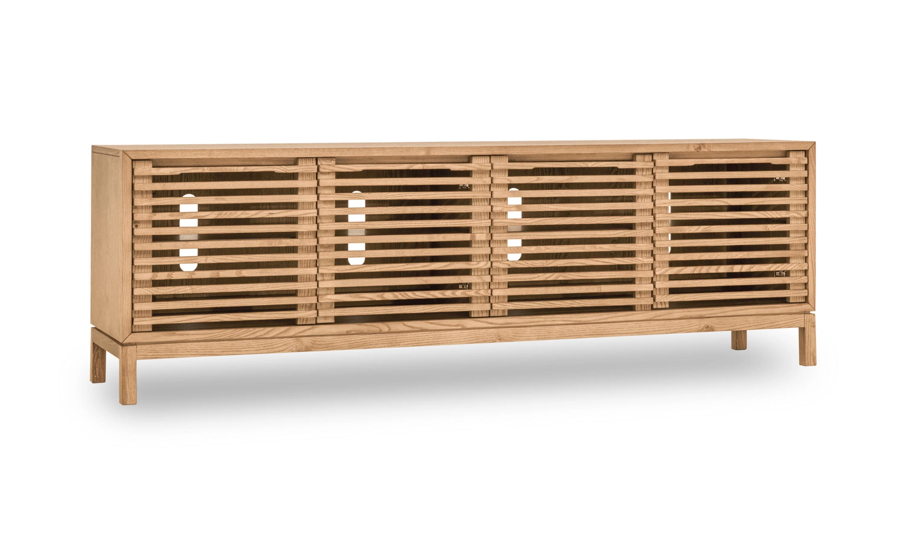 Tanner Four Door Solid Ash Media Console in Flaxen - Image 3