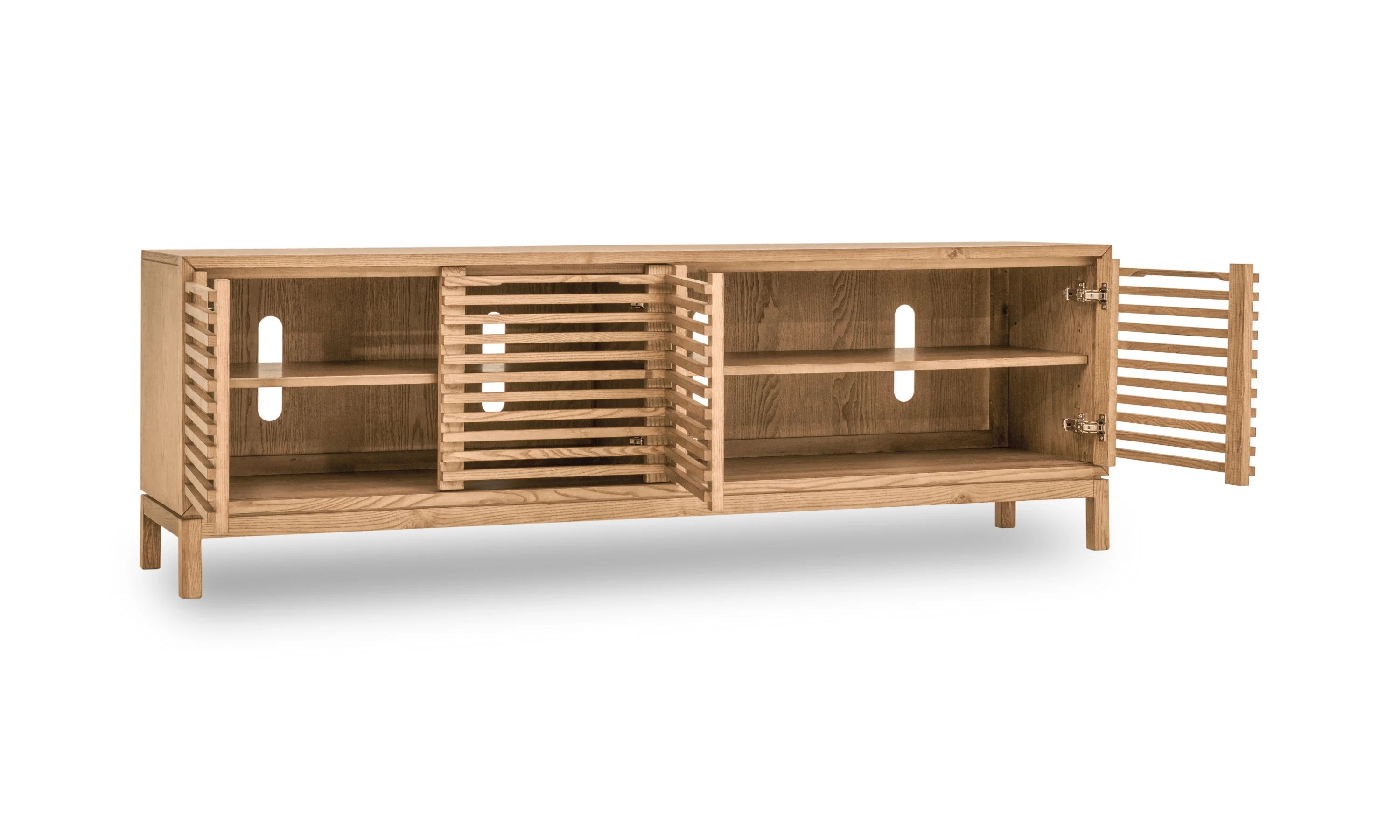 Tanner Four Door Solid Ash Media Console in Flaxen - Image 4