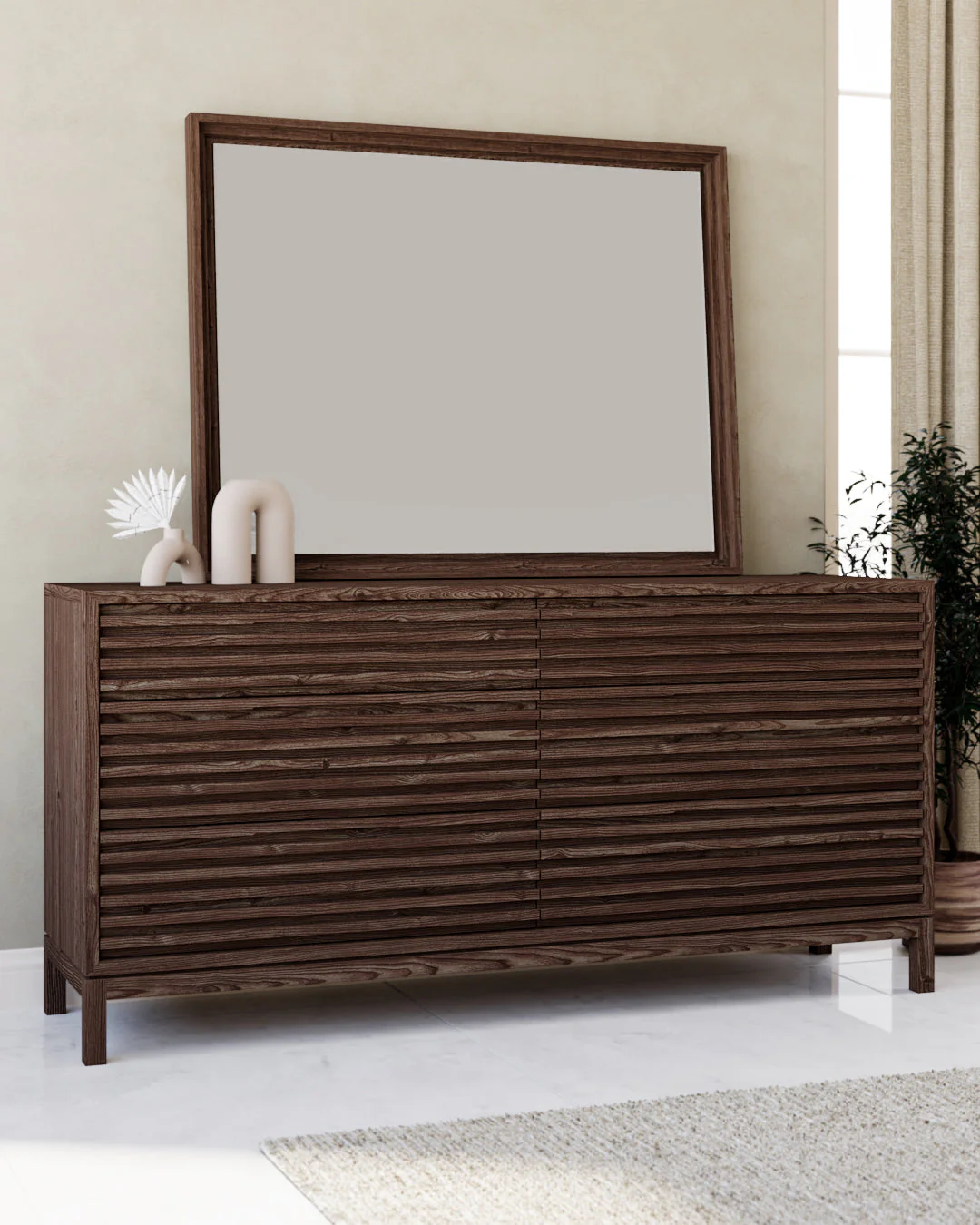Tanner Six Drawer Ash Wood Dresser in Roux - Image 6