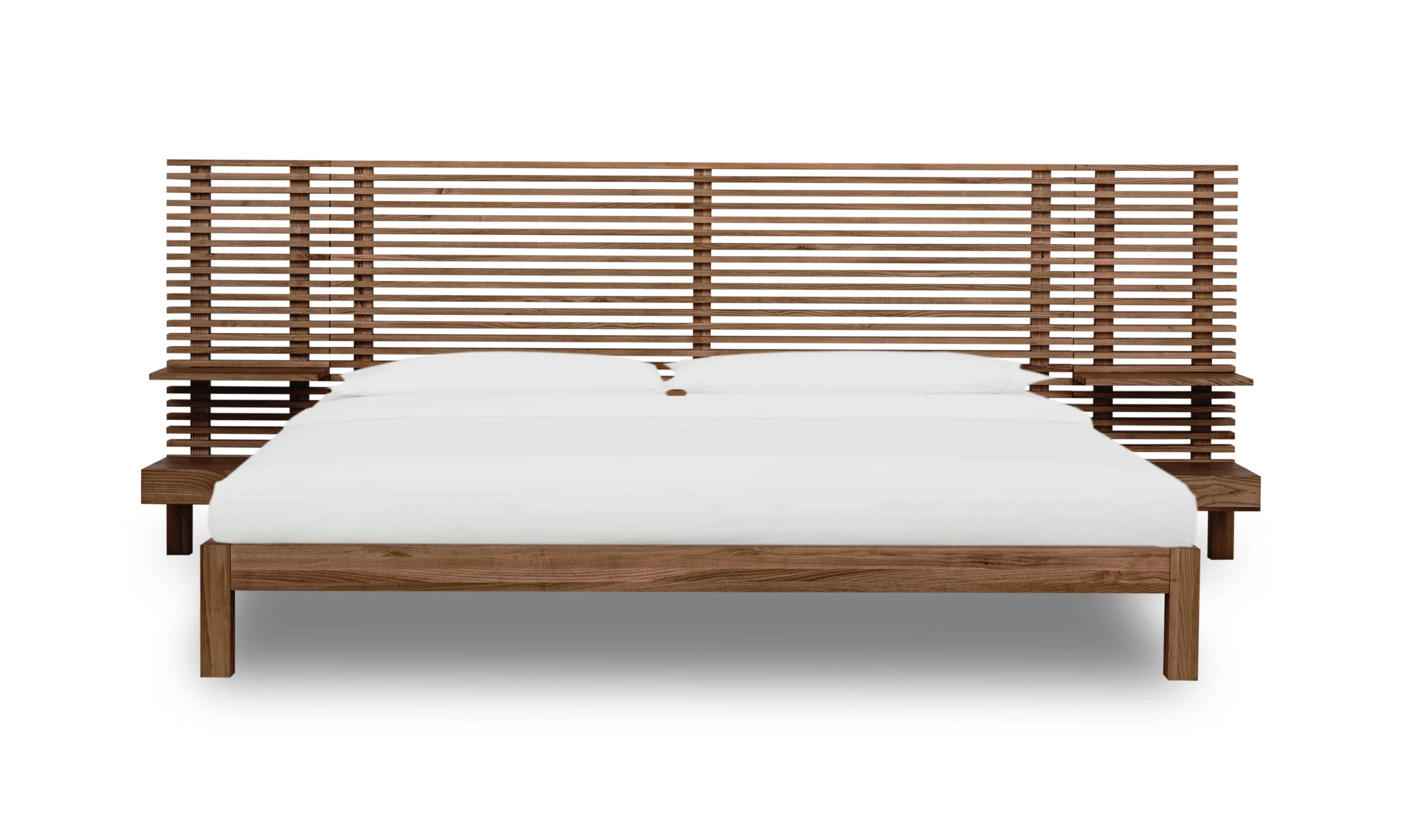 Tanner Solid Ash California King Wall Bed with Integrated Nightstands in Roux - Image 2