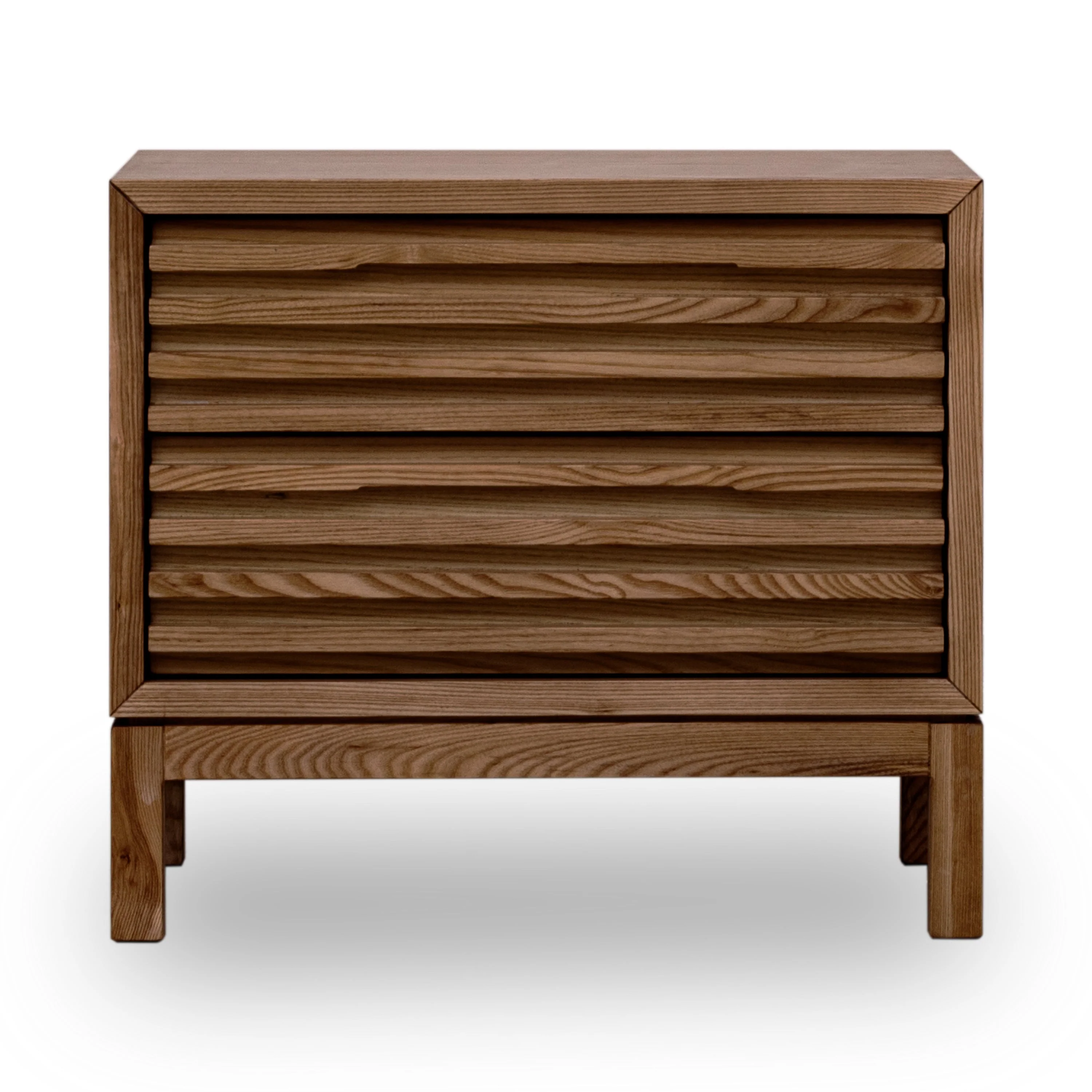 Tanner Two Drawer Ash Wood Nightstand in Roux - Image 2
