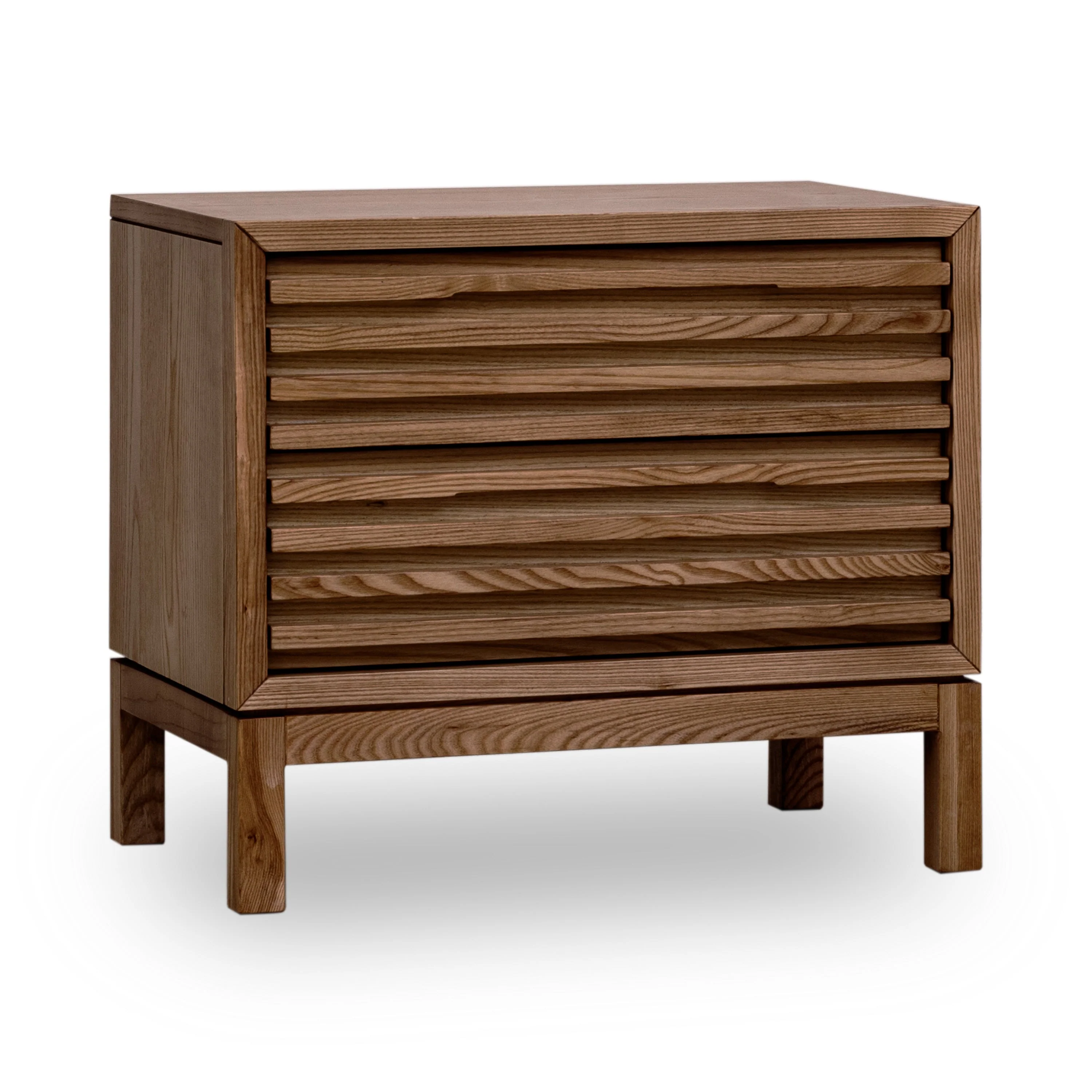 Tanner Two Drawer Ash Wood Nightstand in Roux - Image 3