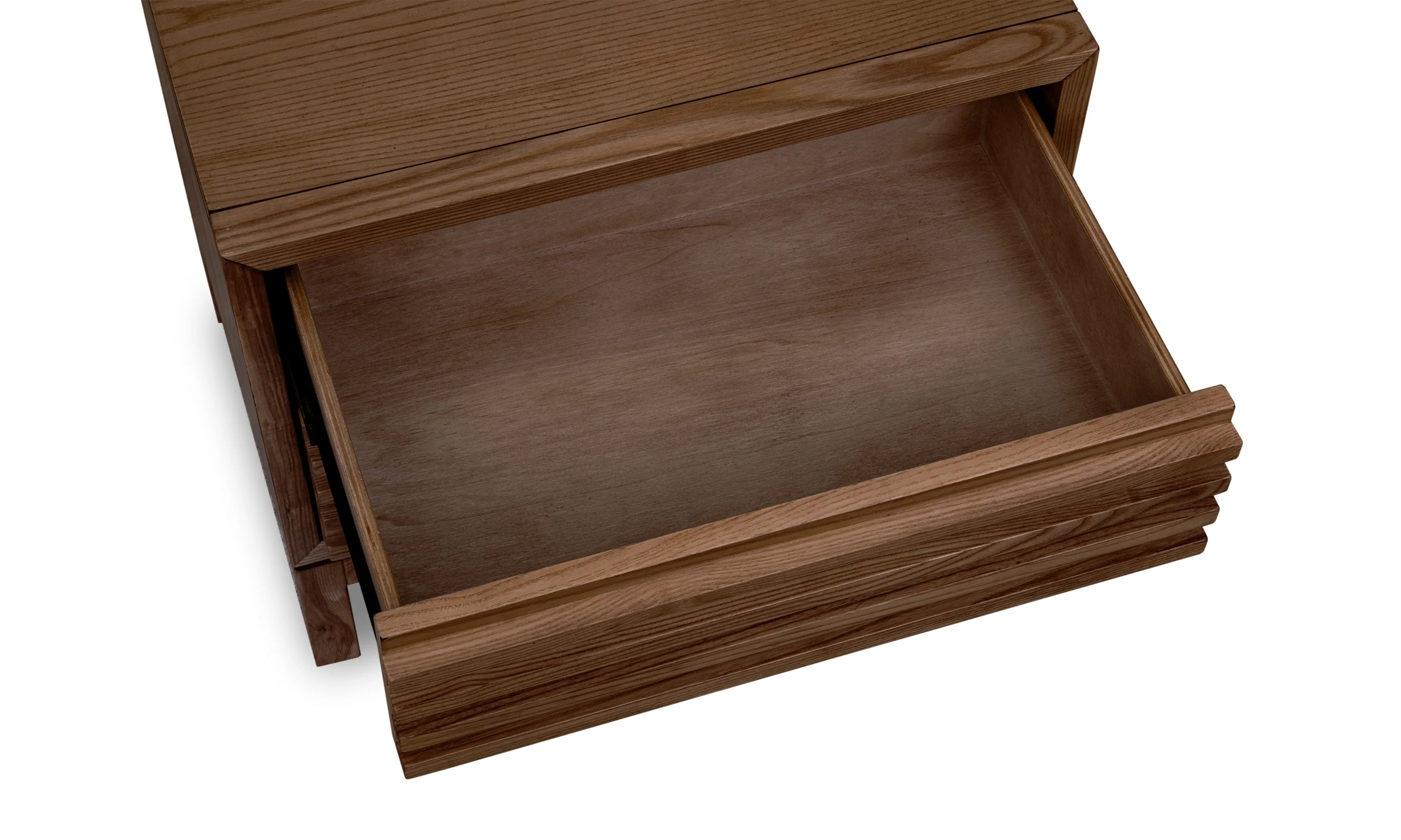 Tanner Two Drawer Ash Wood Nightstand in Roux - Image 4