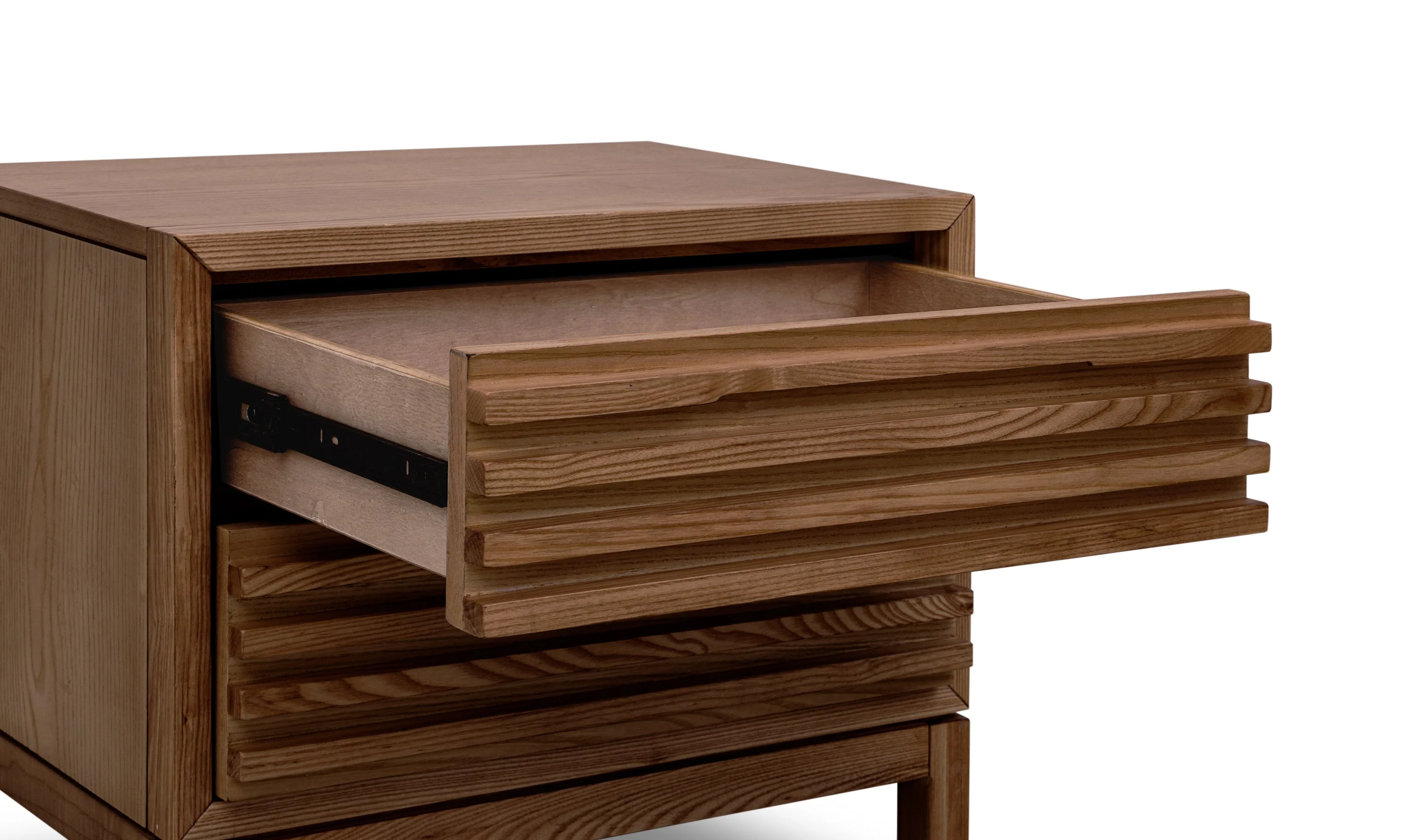 Tanner Two Drawer Ash Wood Nightstand in Roux - Image 5