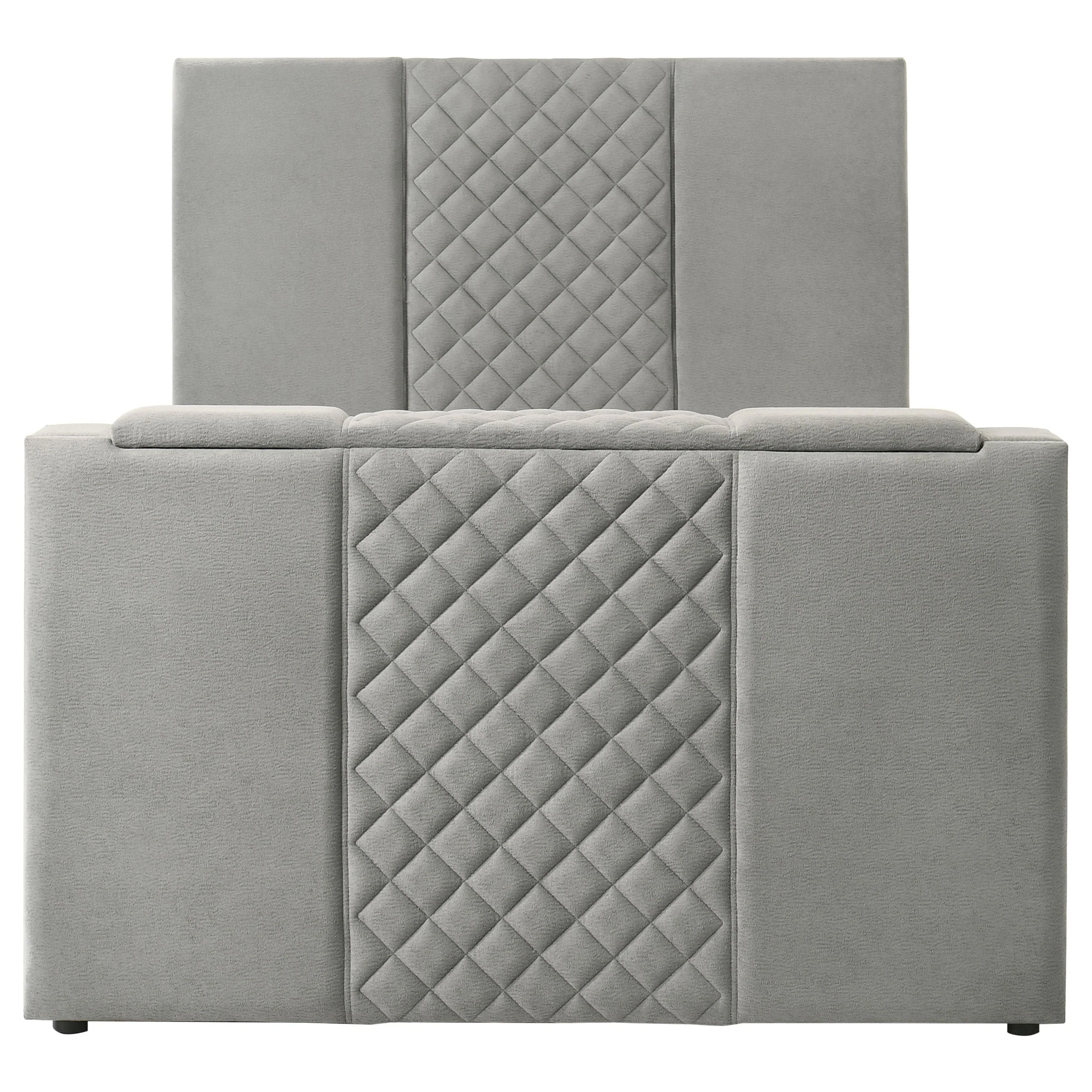 Tara Grey 61-inch Upholstered King Panel TV Bed - Image 6