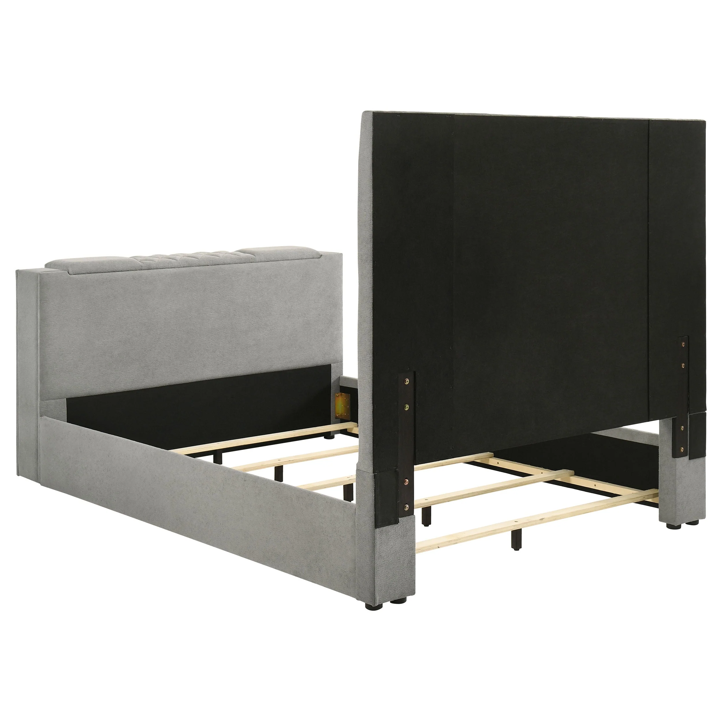 Tara Grey 61-inch Upholstered King Panel TV Bed - Image 7