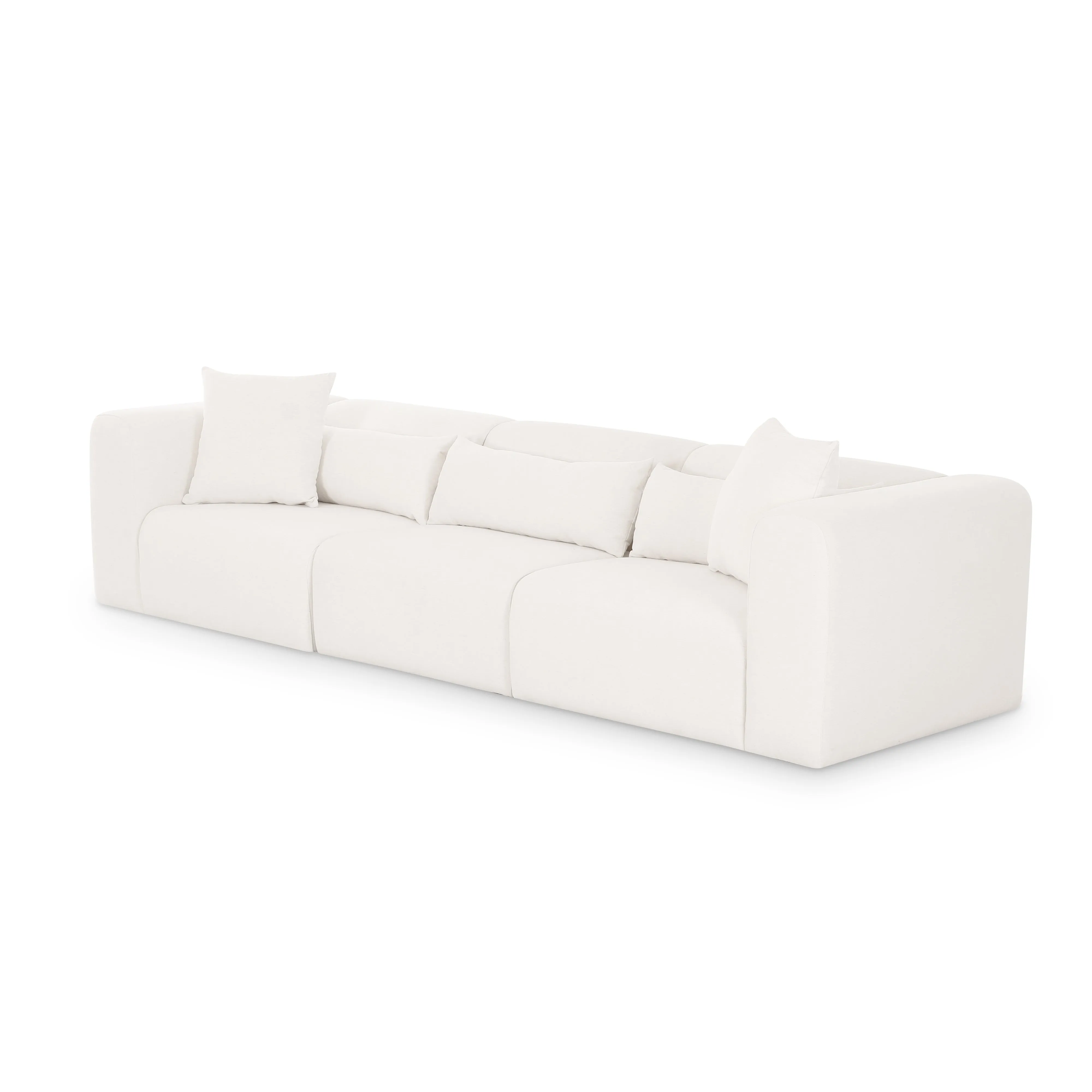 Tarra 118" Cream Performance Chenille Modular Sofa - Image 2