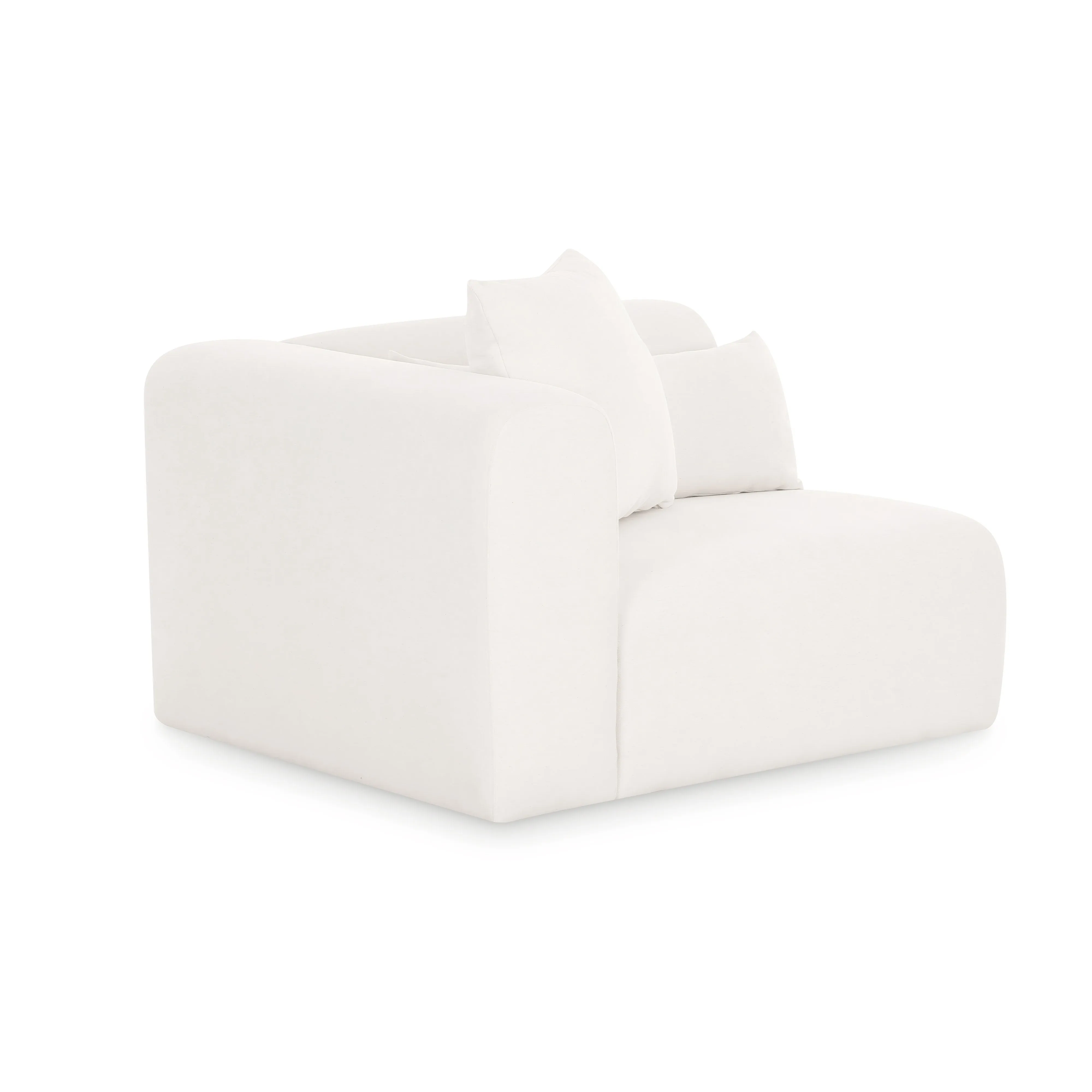 Tarra Cream Performance Chenille Modular Corner Chair - Image 6