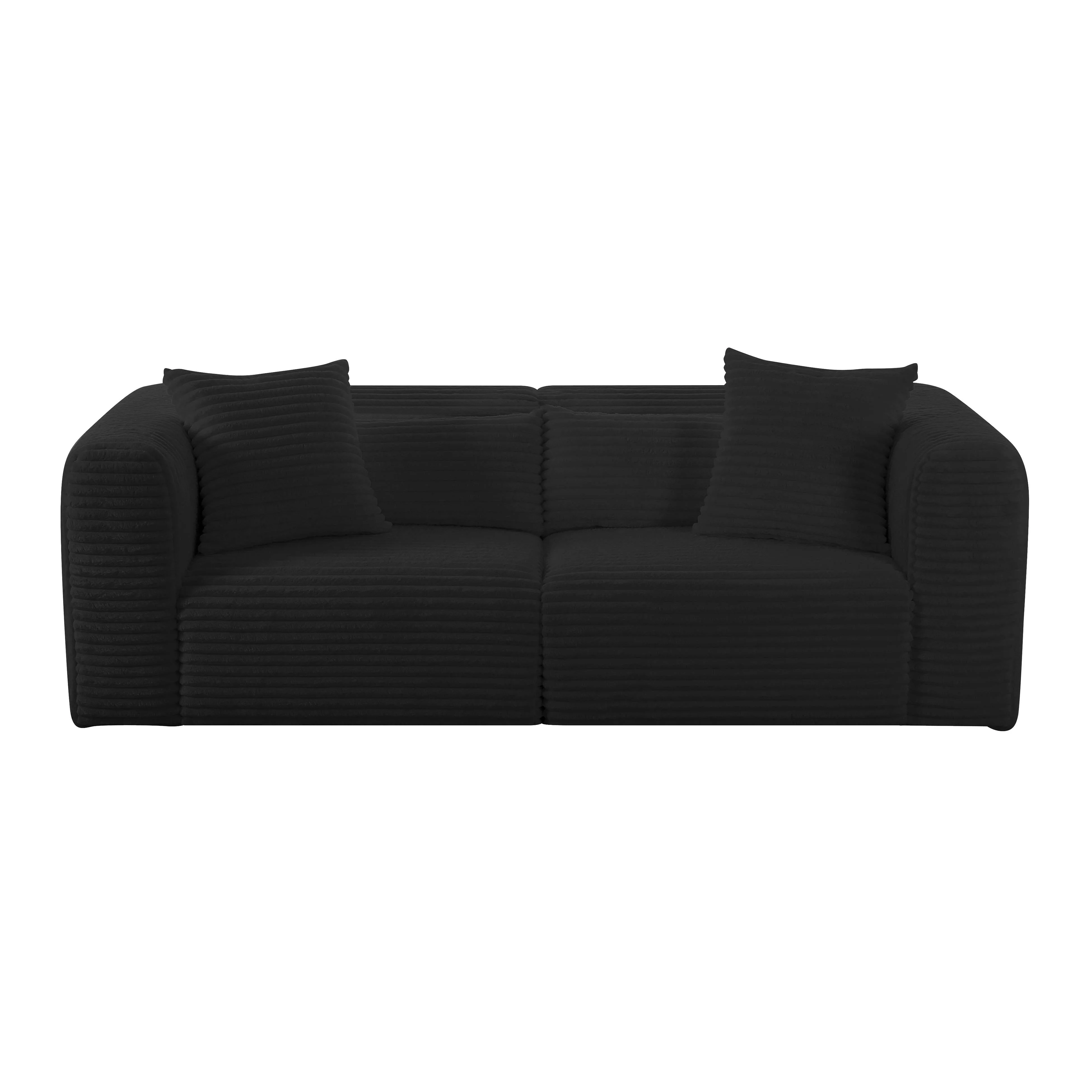 Tarra Fluffy Oversized Corduroy Modular Loveseat - Image 7