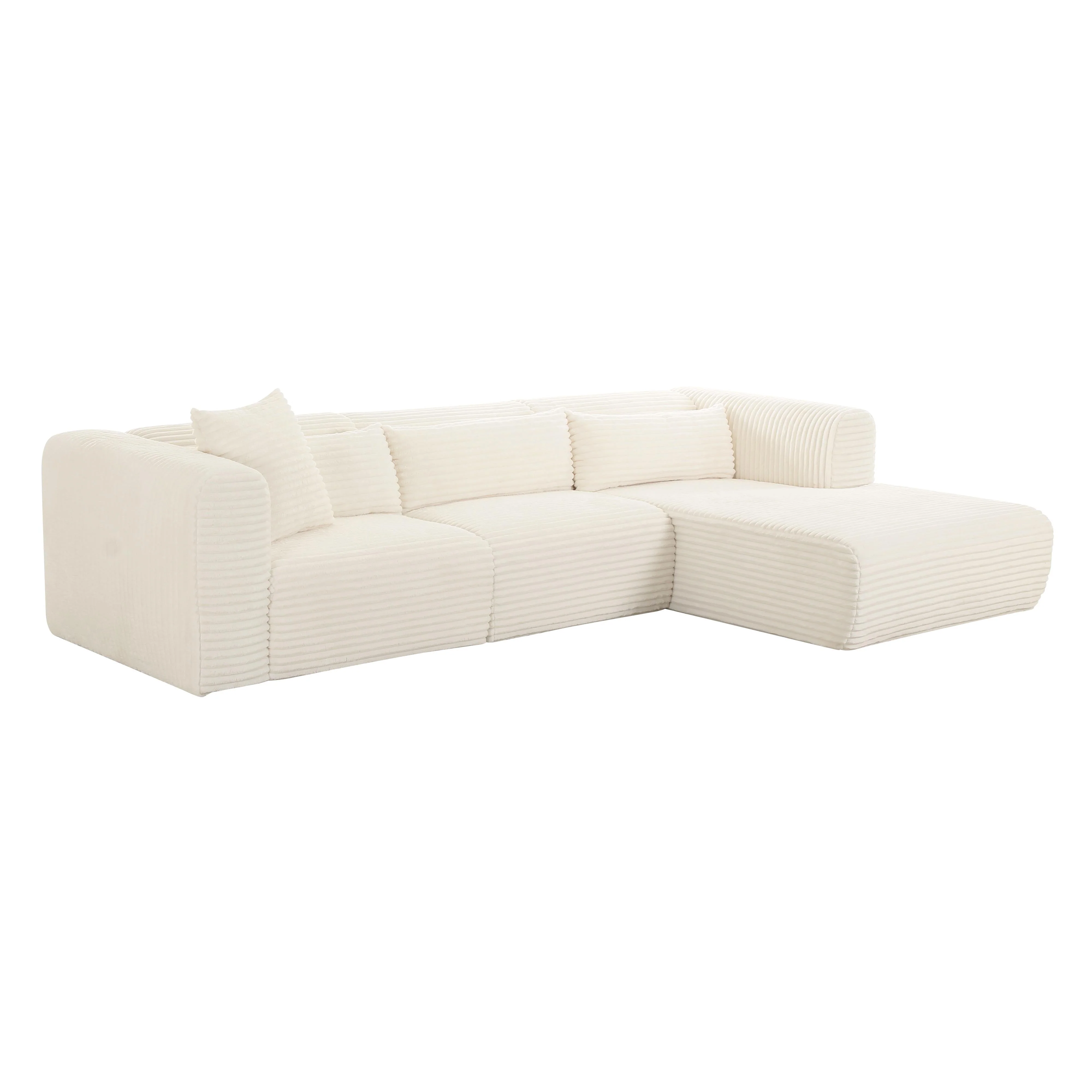 Tarra Fluffy Oversized Corduroy Modular Sectional