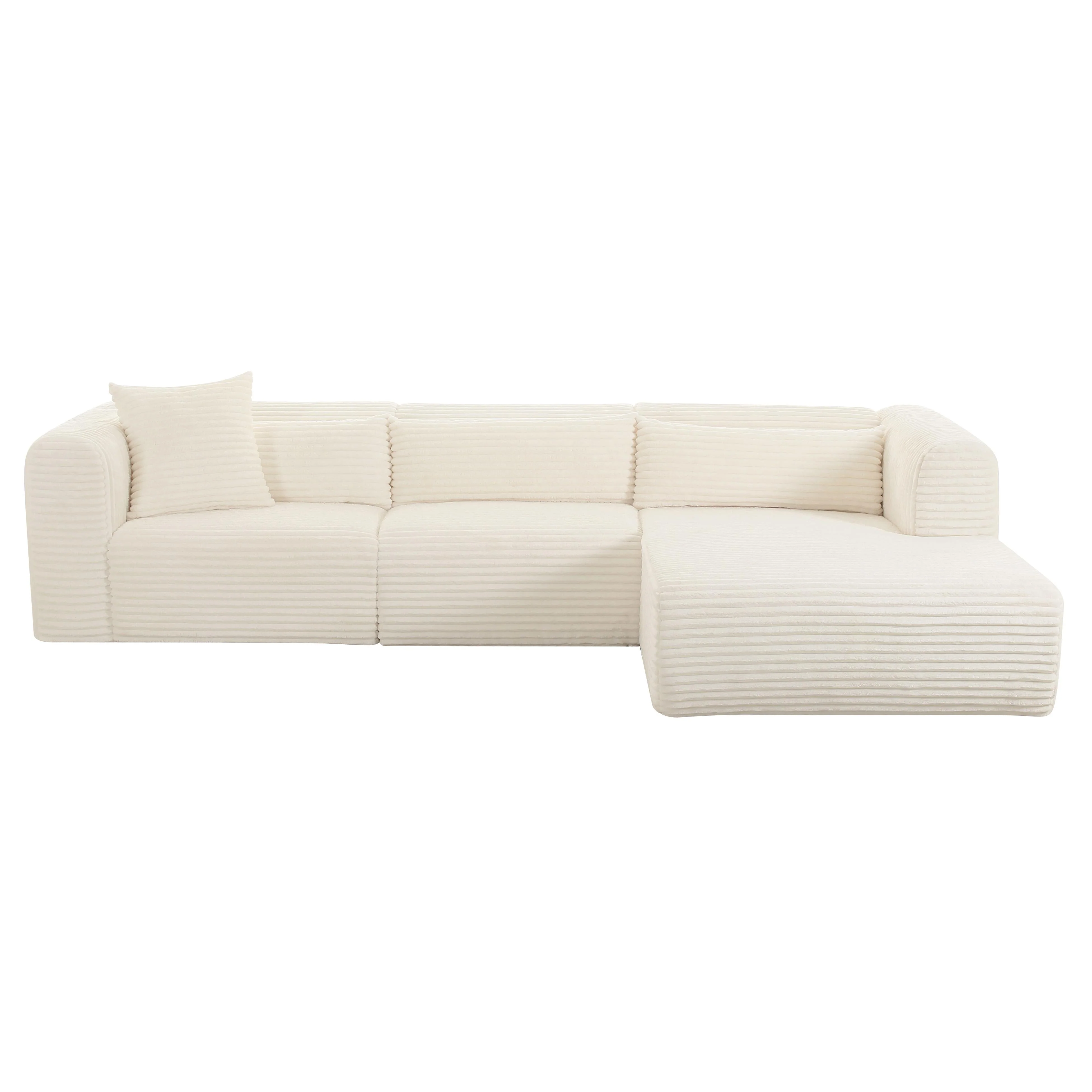 Tarra Fluffy Oversized Corduroy Modular Sectional - Image 3