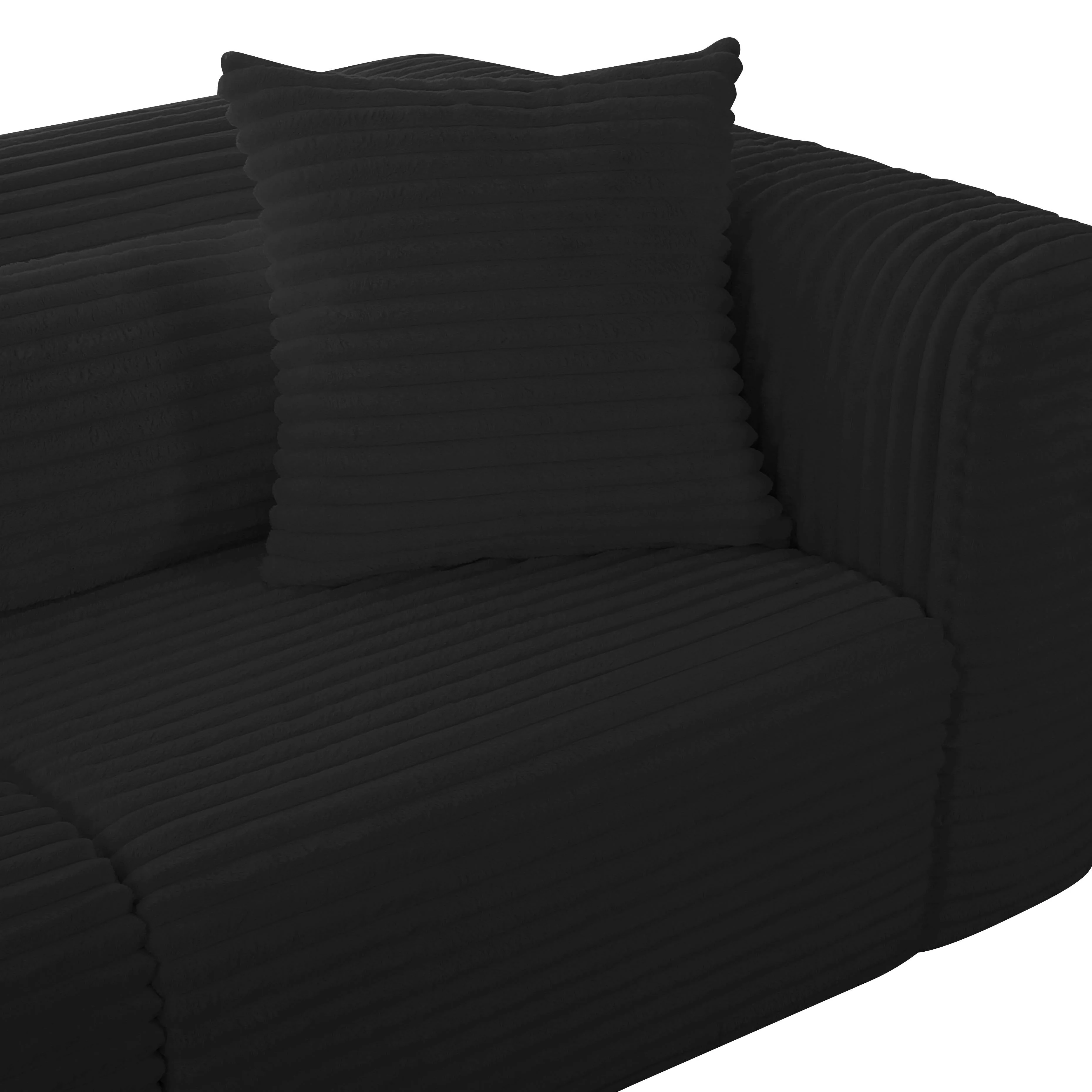 Tarra Fluffy Oversized Corduroy Modular Sofa - Image 10