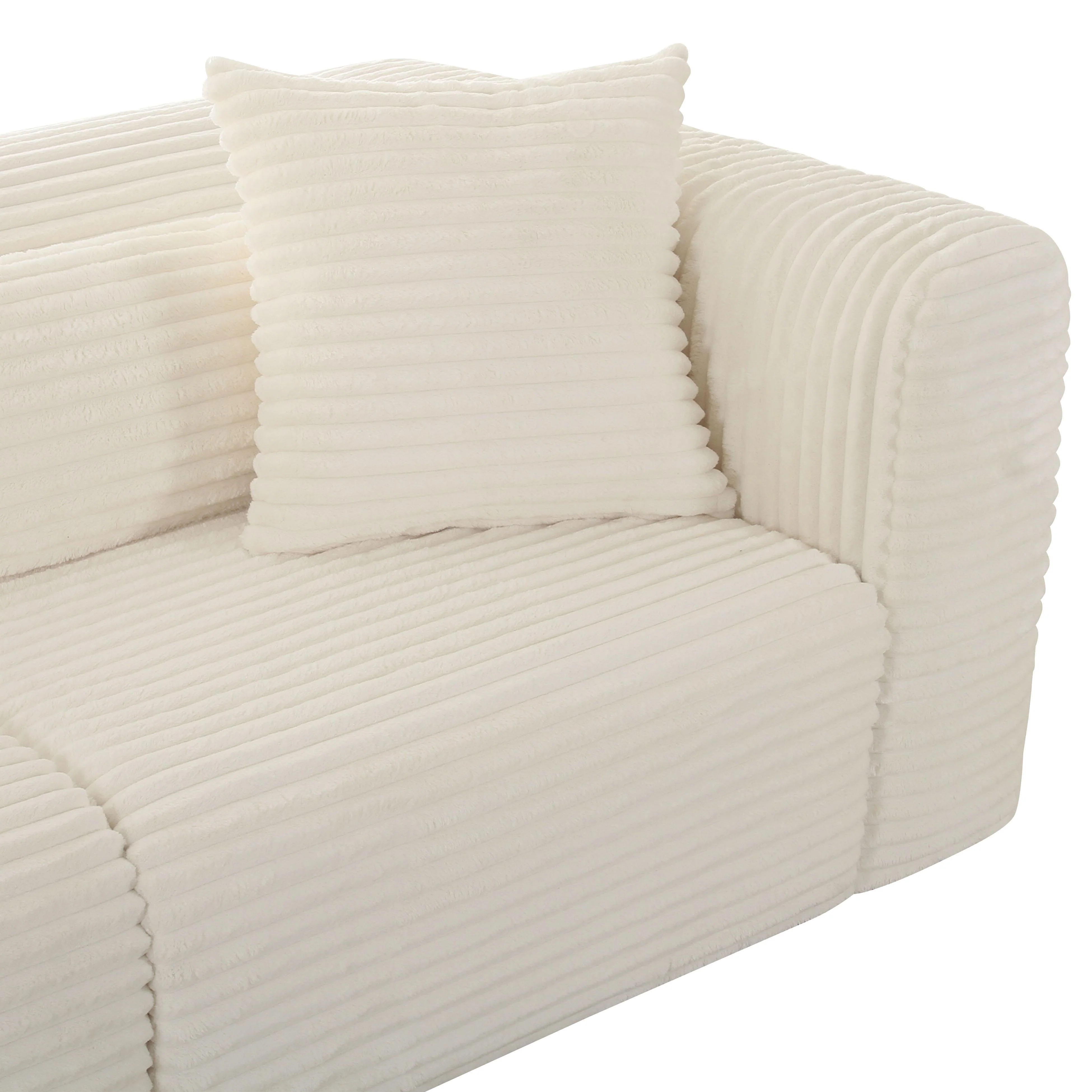 Tarra Fluffy Oversized Corduroy Modular Sofa - Image 4