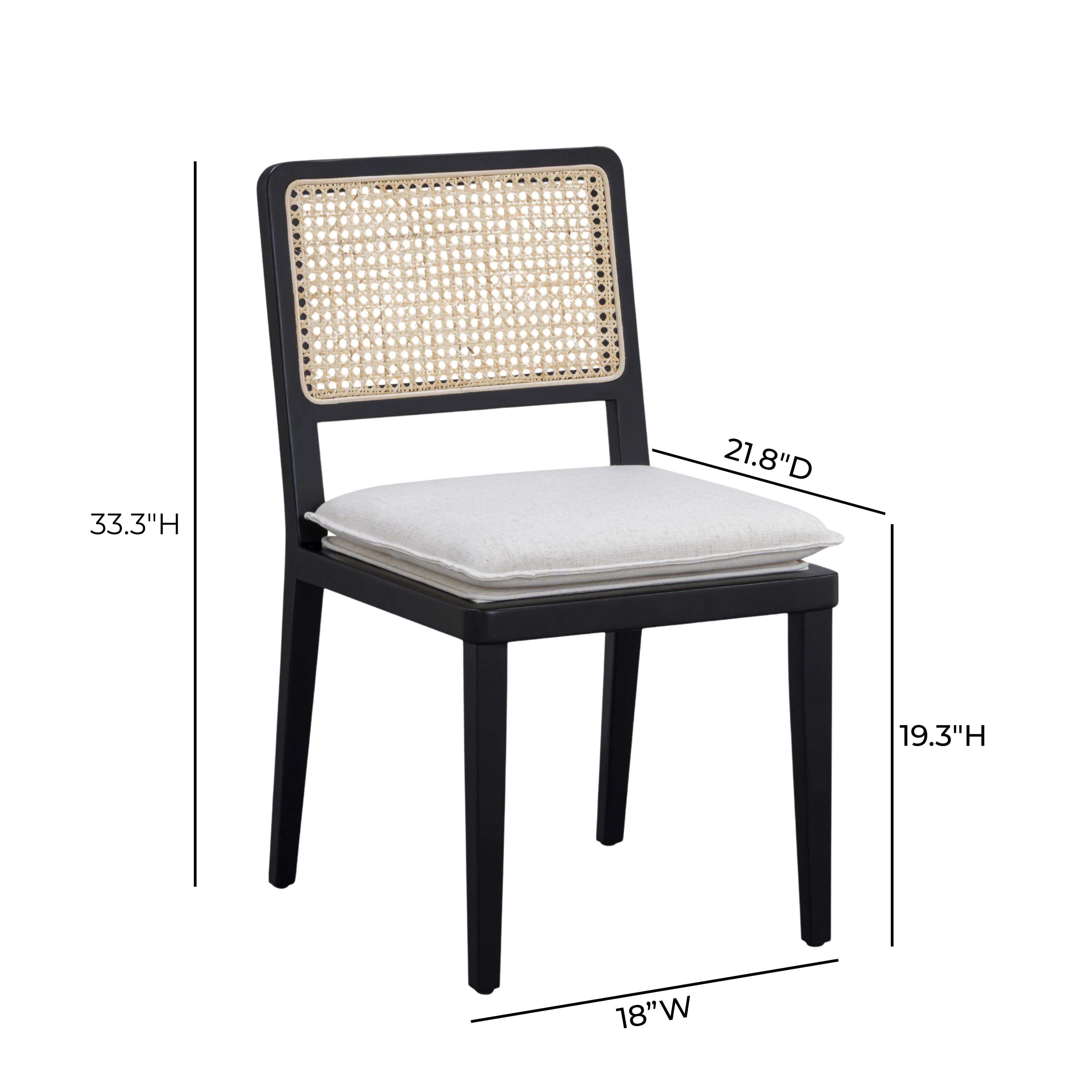 Tassina Cream Upcycled Performance Linen Dining Chair - Image 6