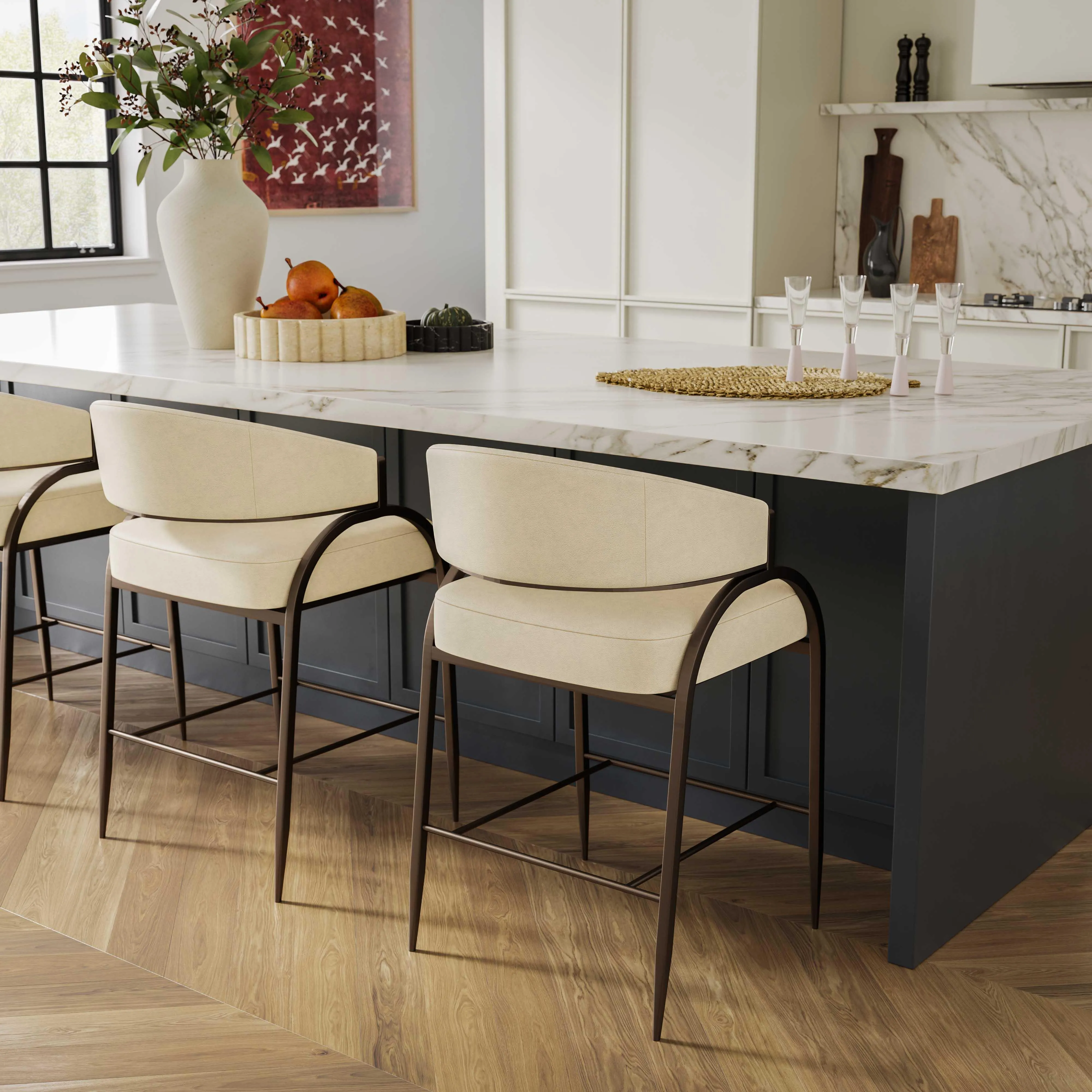Tatum Performance Vegan Leather Counter Stool - Image 2