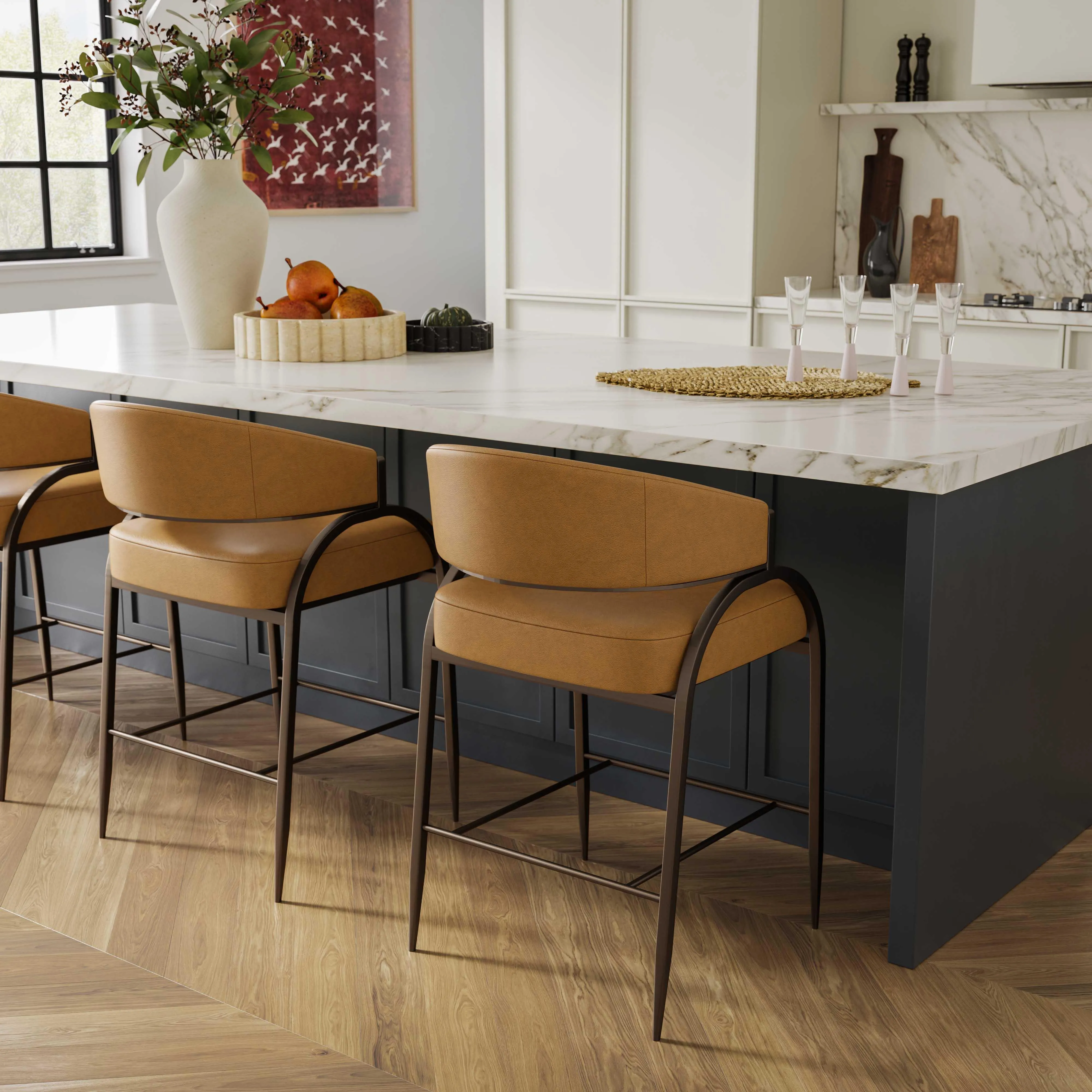 Tatum Performance Vegan Leather Counter Stool - Image 9