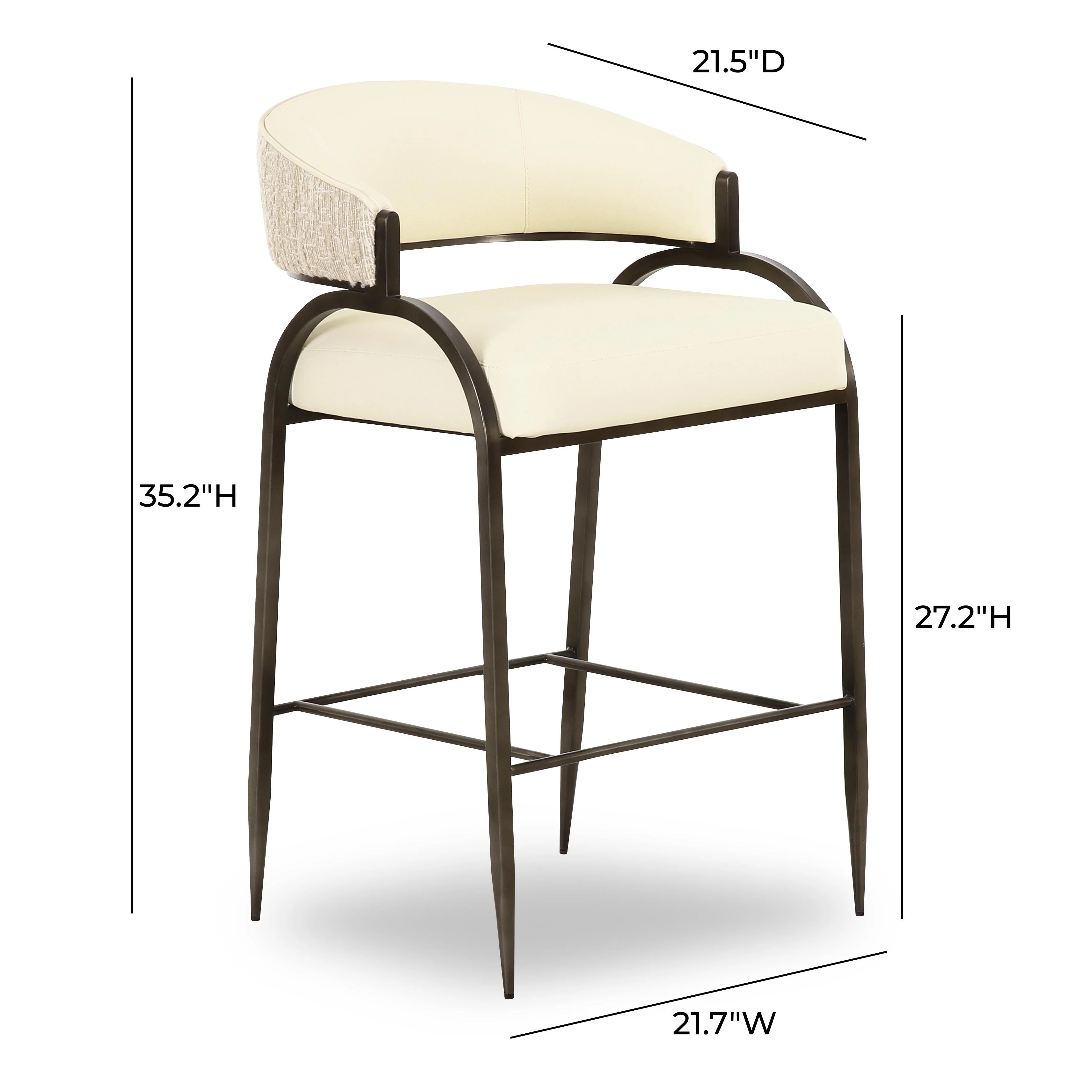 Tatum Vegan Leather 2-Tone Counter Stool - Image 6