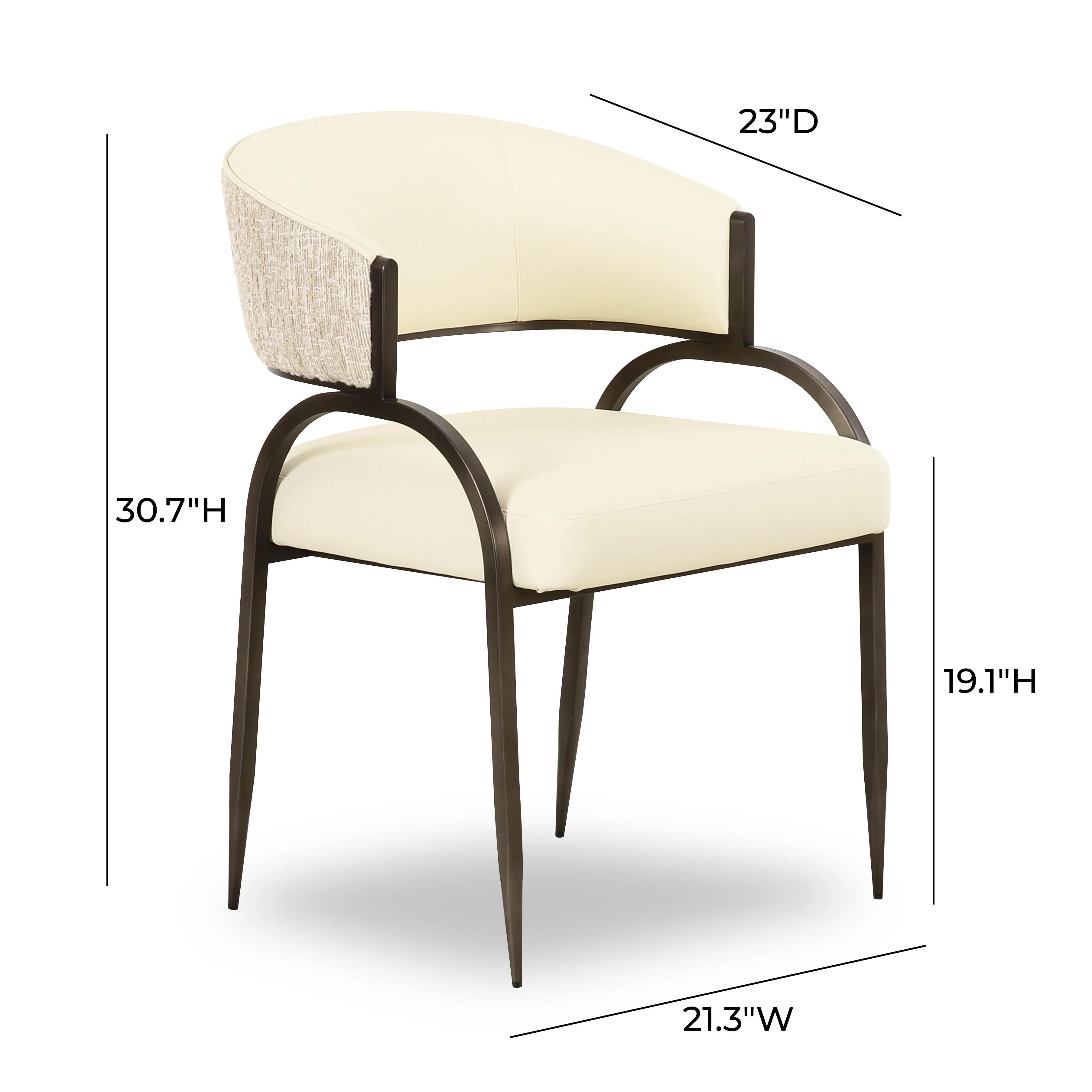 Tatum Vegan Leather 2-Tone Dining Chair - Image 6