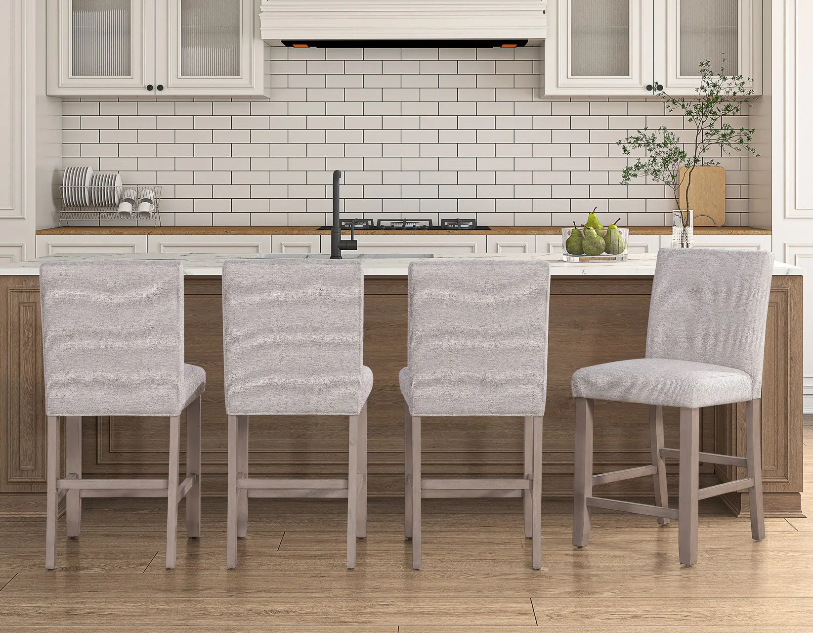 Taylor Tan Faux-Marble Counter Height Dining Set - Image 18