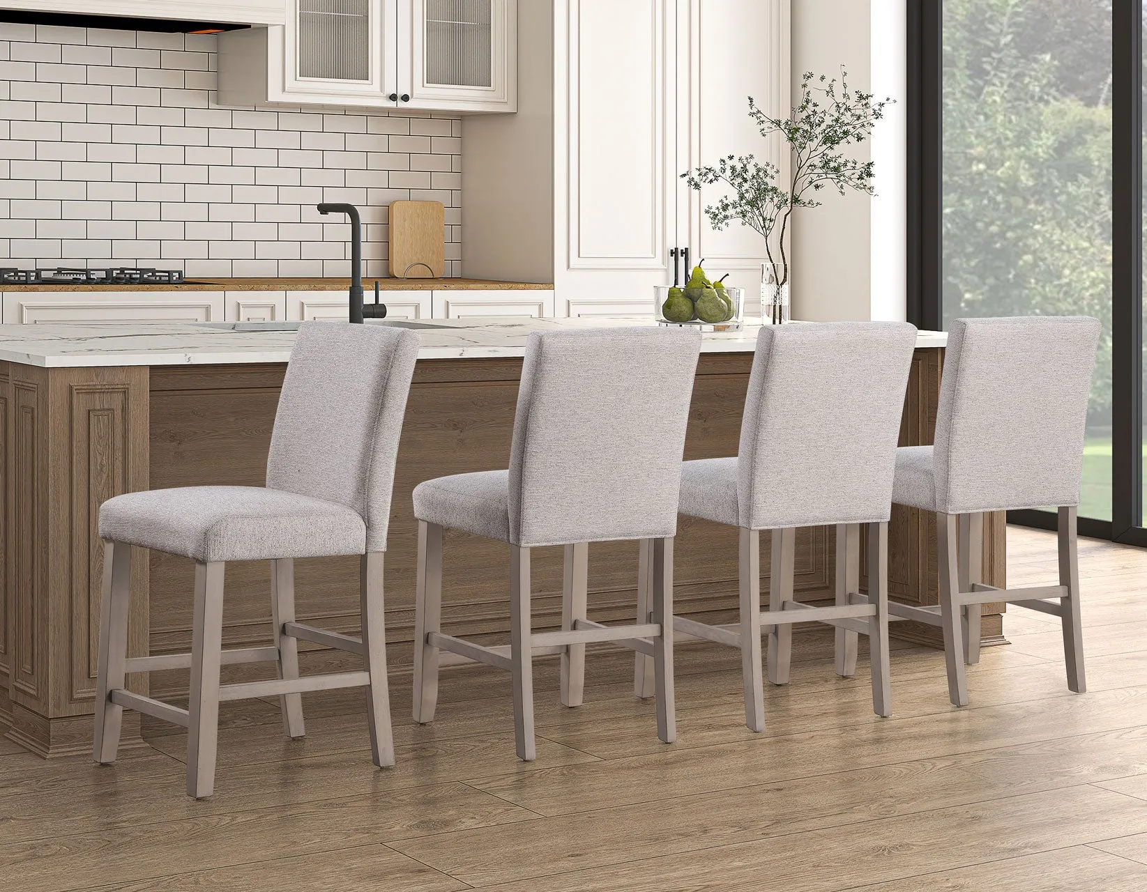 Taylor Tan Faux-Marble Counter Height Dining Set - Image 19