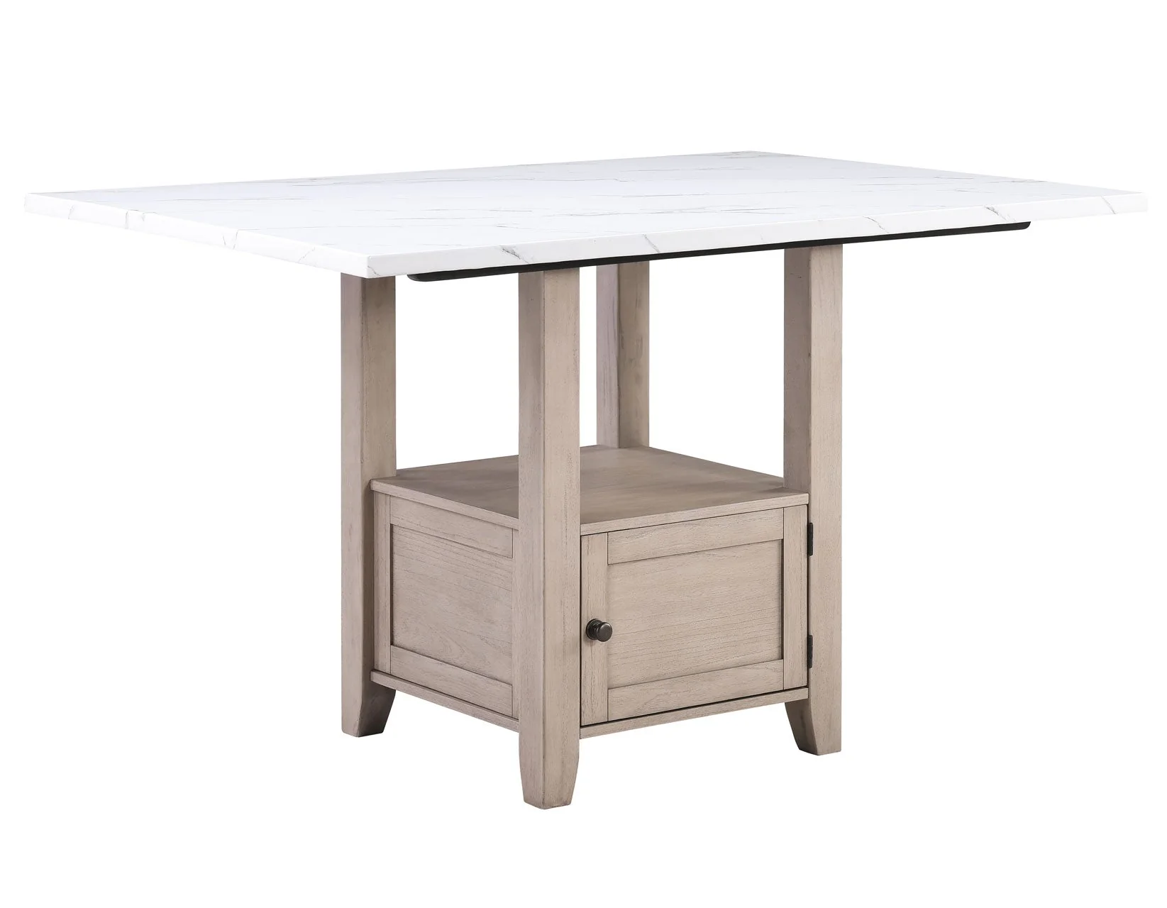 Taylor Tan Faux-Marble Counter Height Set - Image 2
