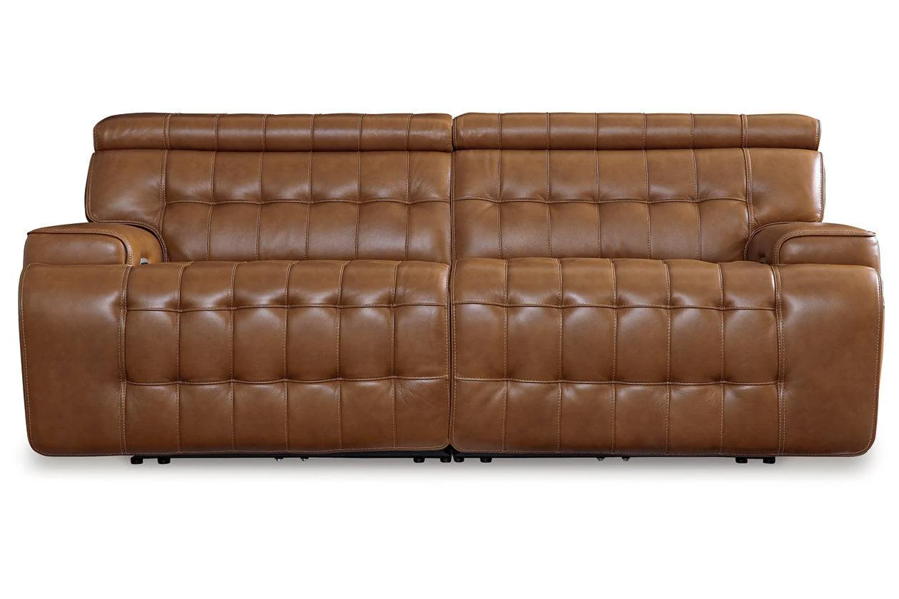 Temmpton Chocolate 2-Piece Power Reclining Sectional Loveseat - Image 4