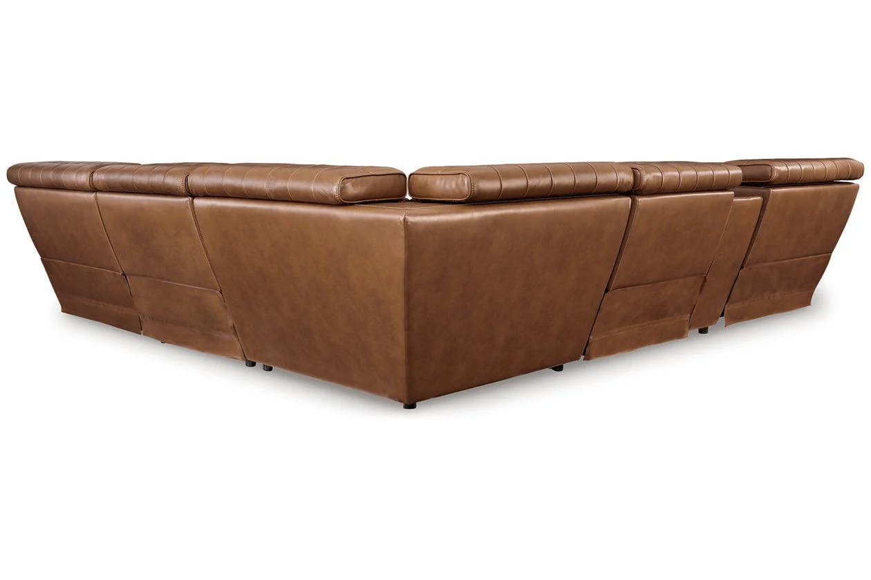 Temmpton Chocolate 6-Piece Power Reclining Modular Sectional - Image 2