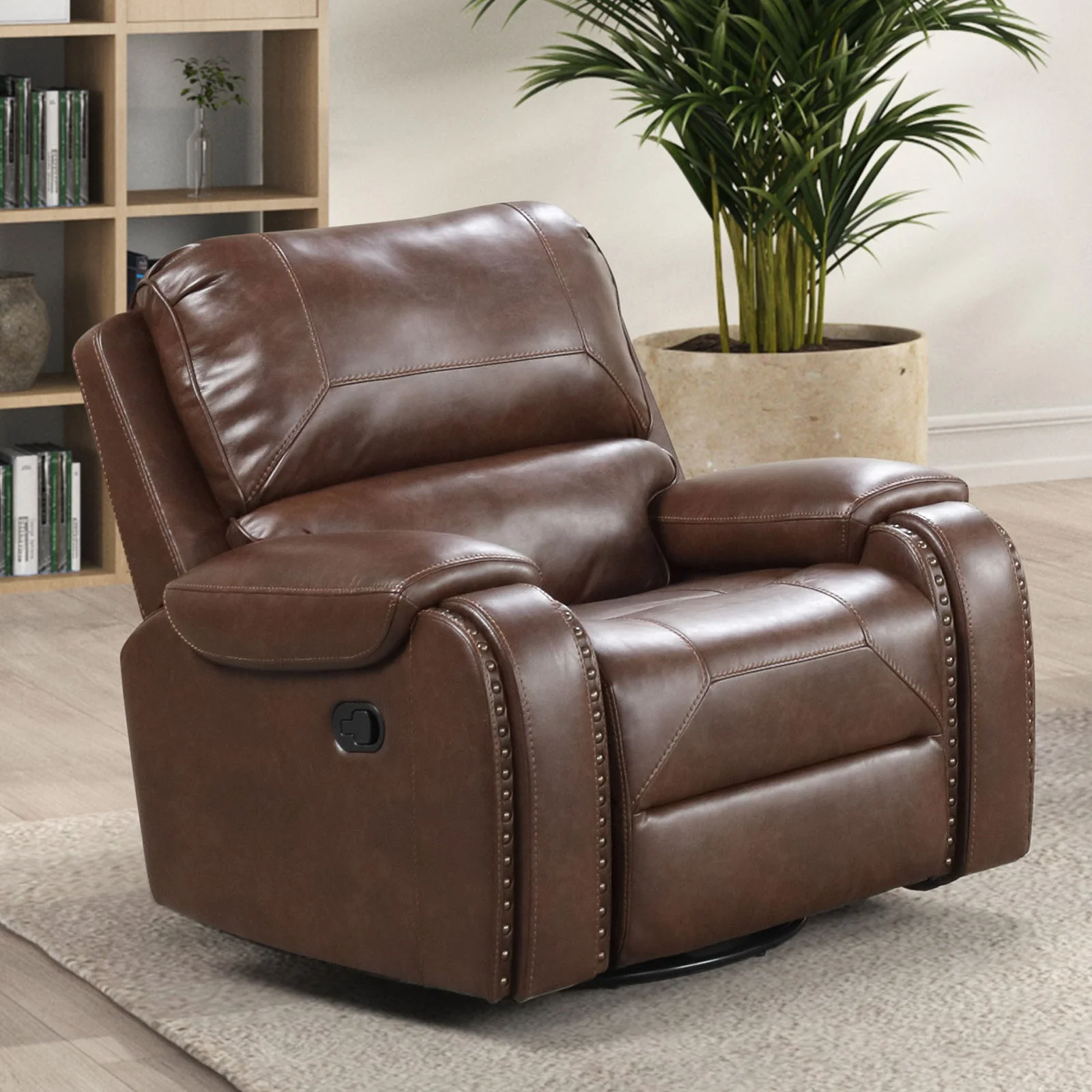 Tepic Brown Leatherette 3 Piece Living Room Set - Image 4