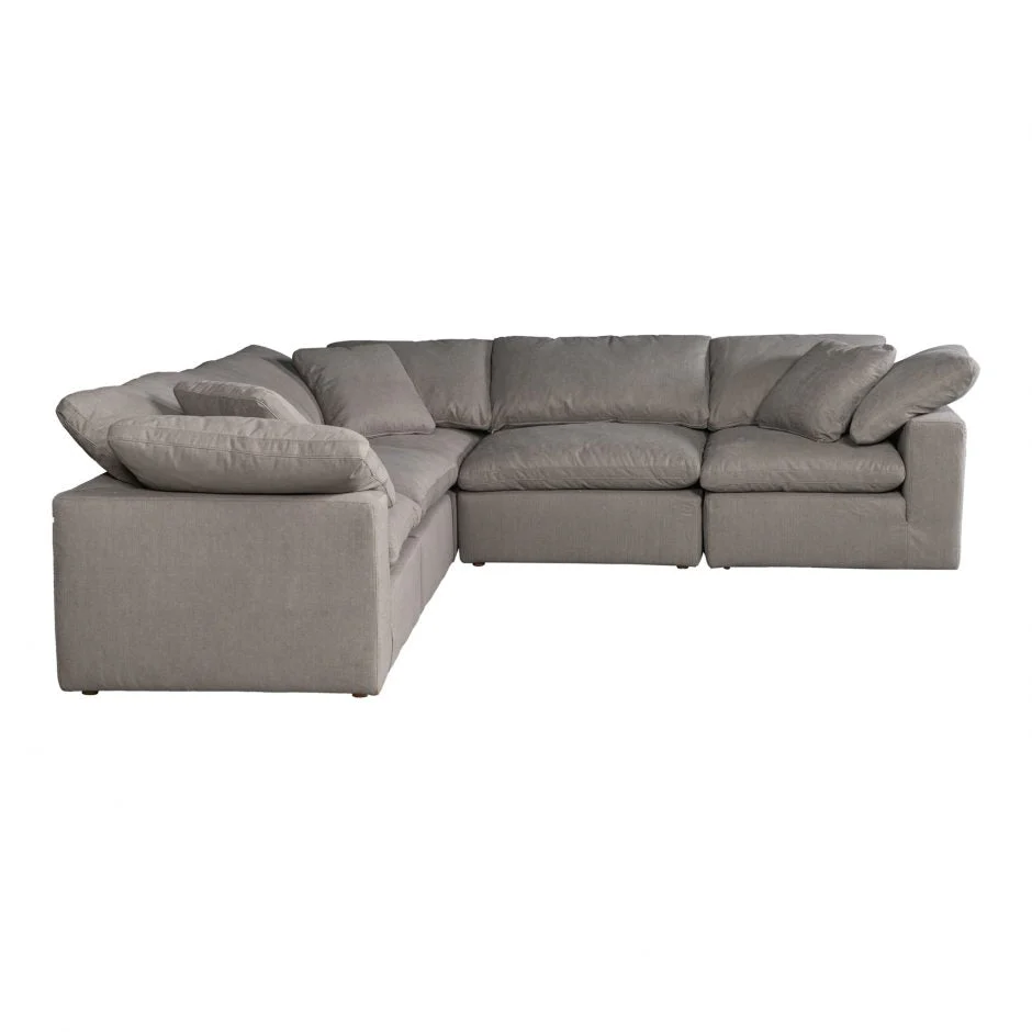 Terra Condo Classic L-Shaped Modular Sectional Light Grey - Image 3