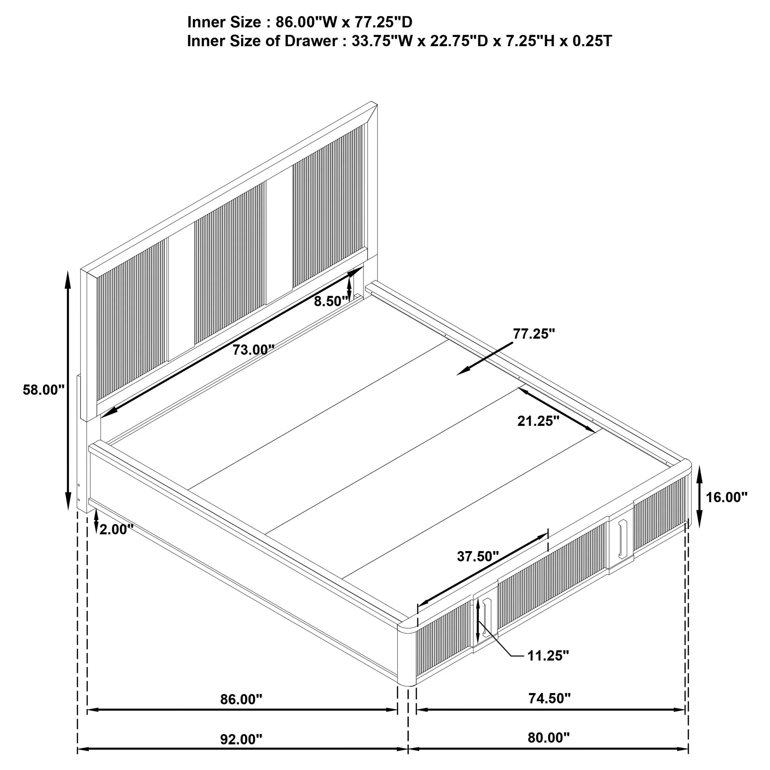Terrace Ash Brown 2-Drawer California King Storage Bed - Image 8