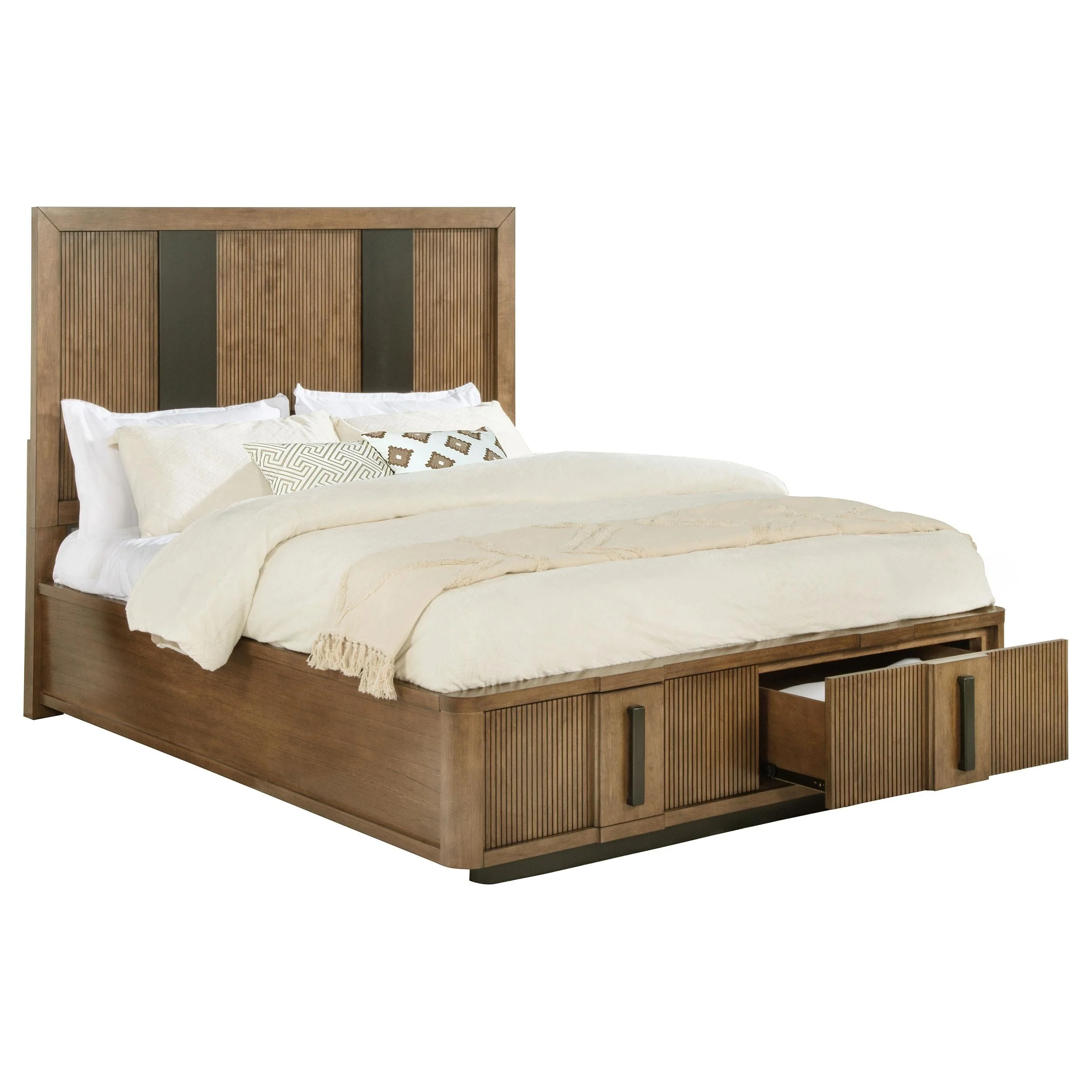 Terrace Ash Brown 2-Drawer Eastern King Storage Bed - Image 2
