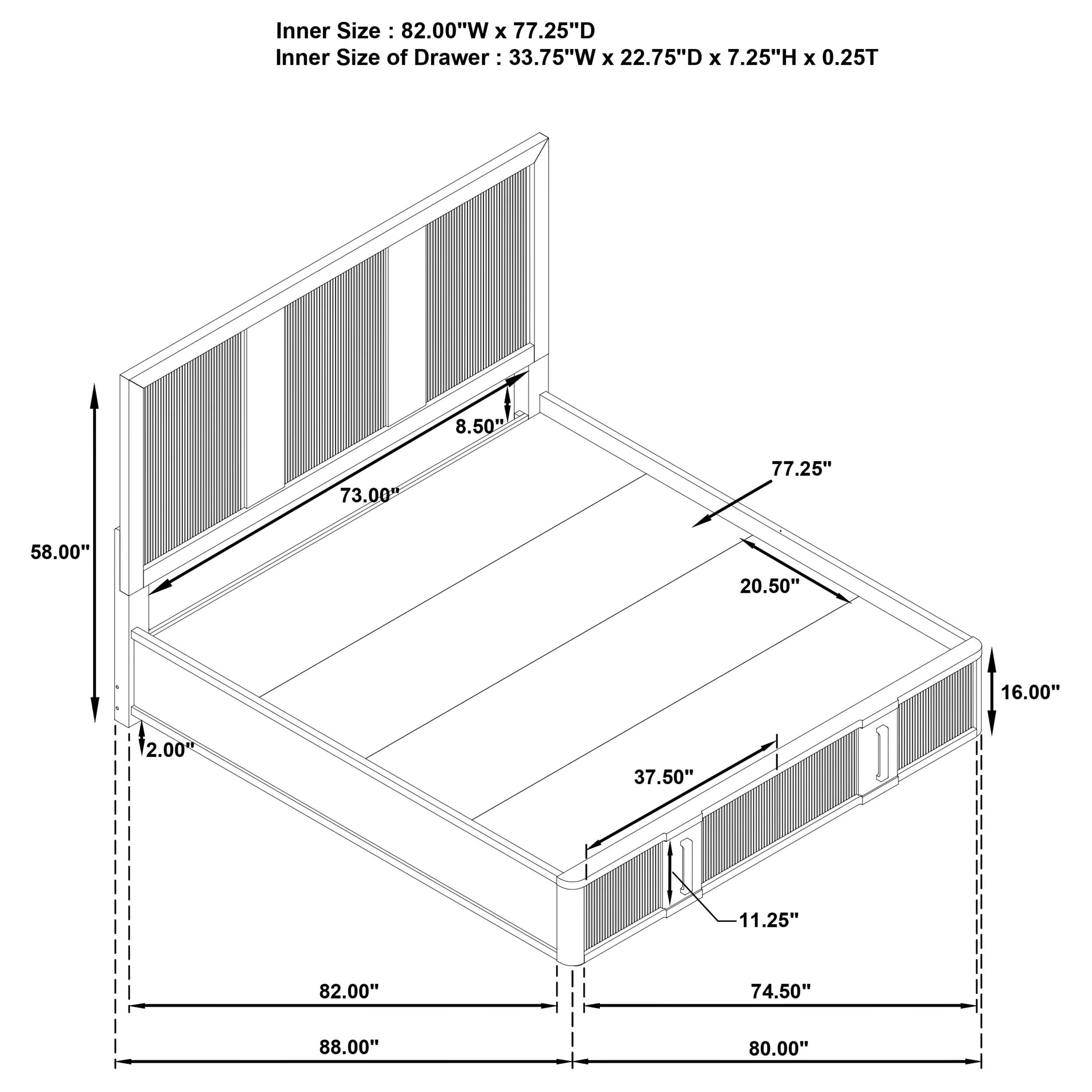 Terrace Ash Brown 2-Drawer Eastern King Storage Bed - Image 7