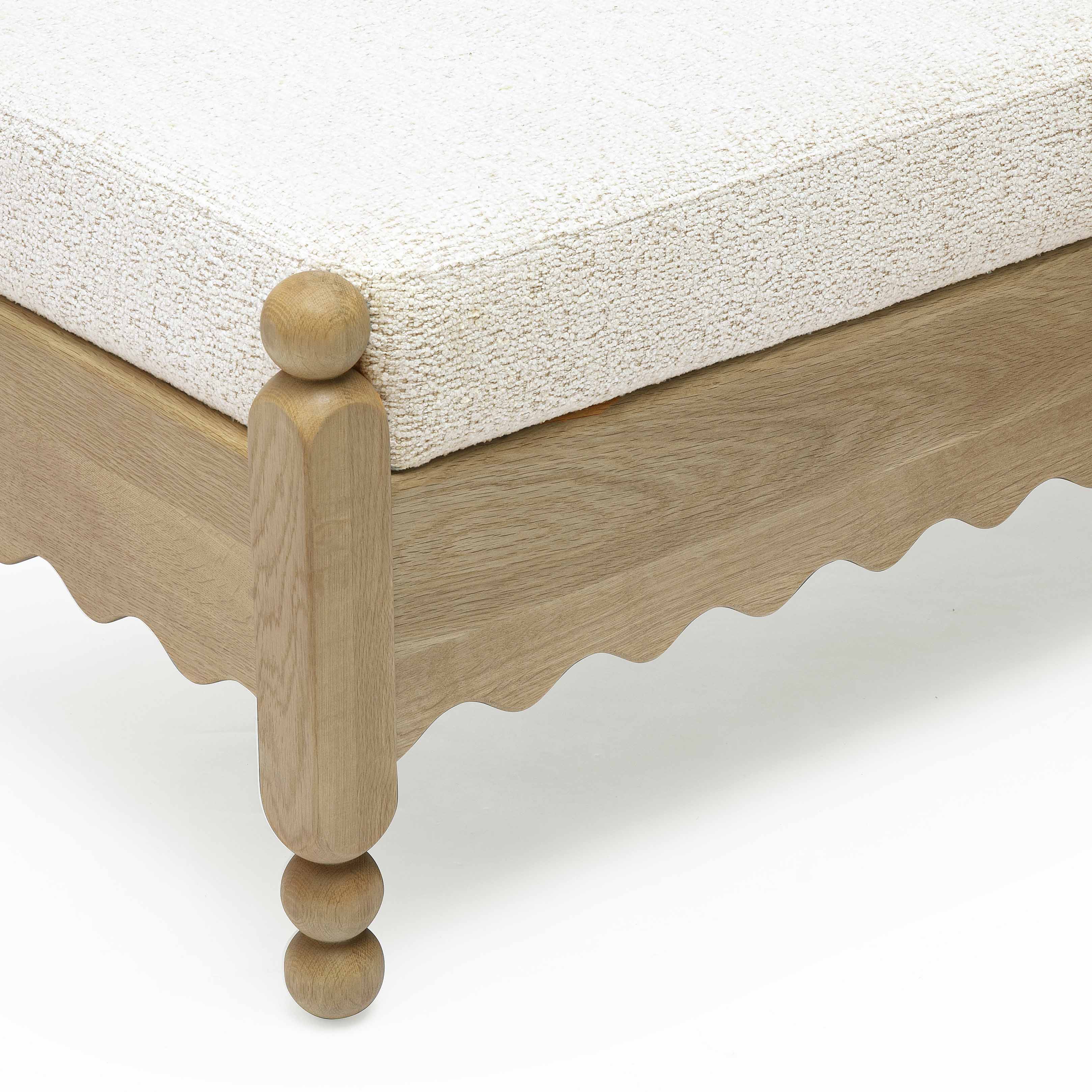 Thelma 56" Cream Performance Basketweave Bench - Image 5