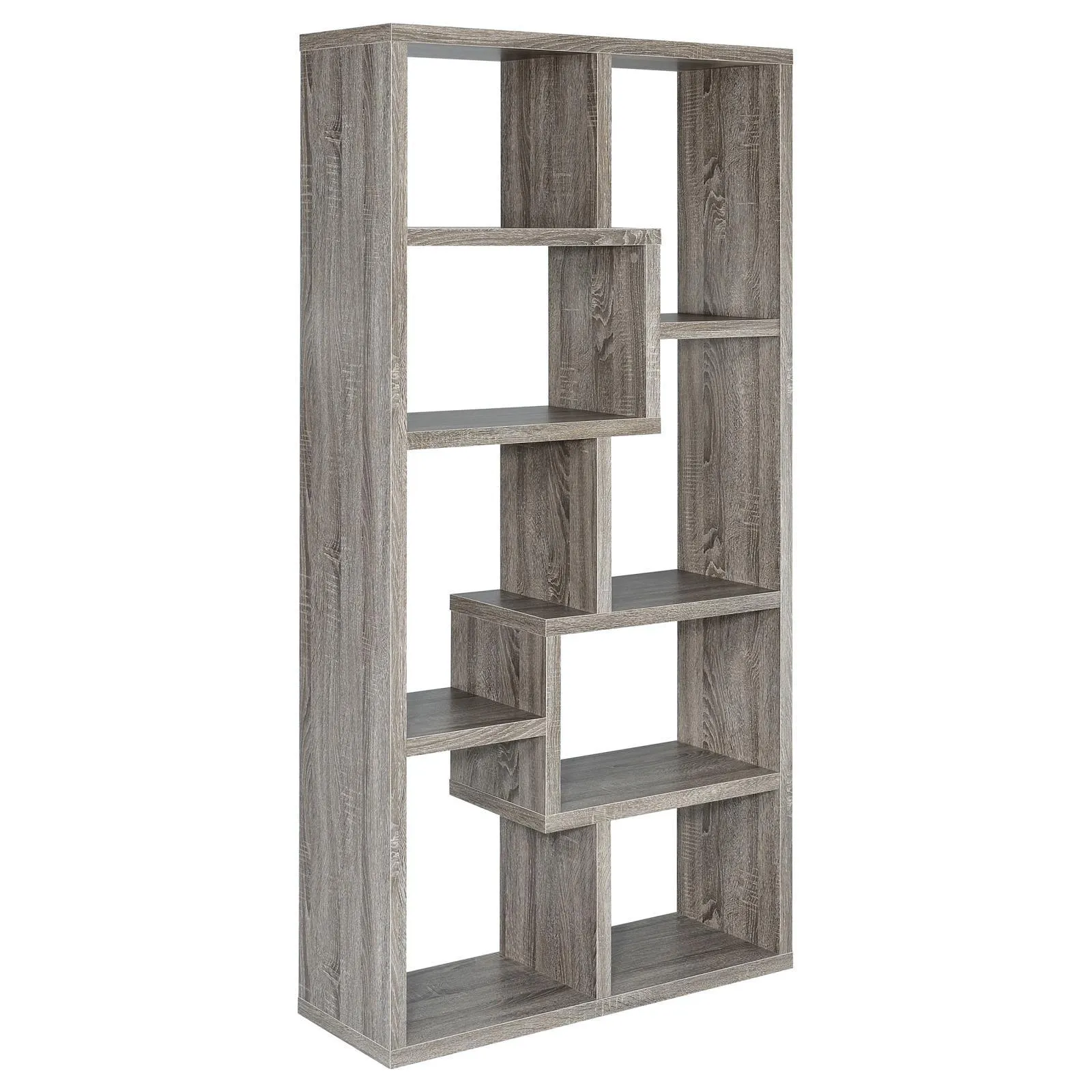 Theo Weathered Gray 10-Shelf Bookcase - Image 2