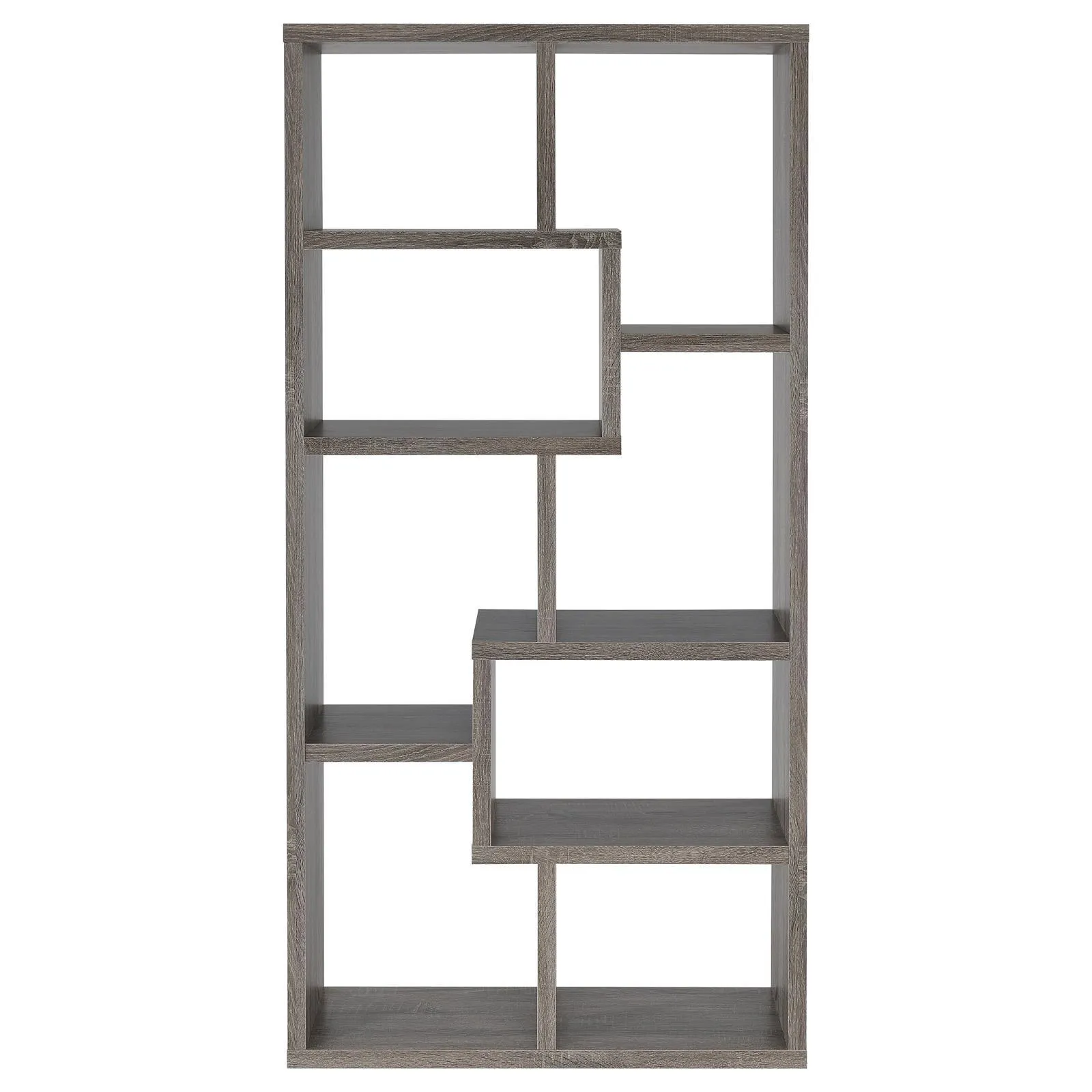 Theo Weathered Gray 10-Shelf Bookcase - Image 3