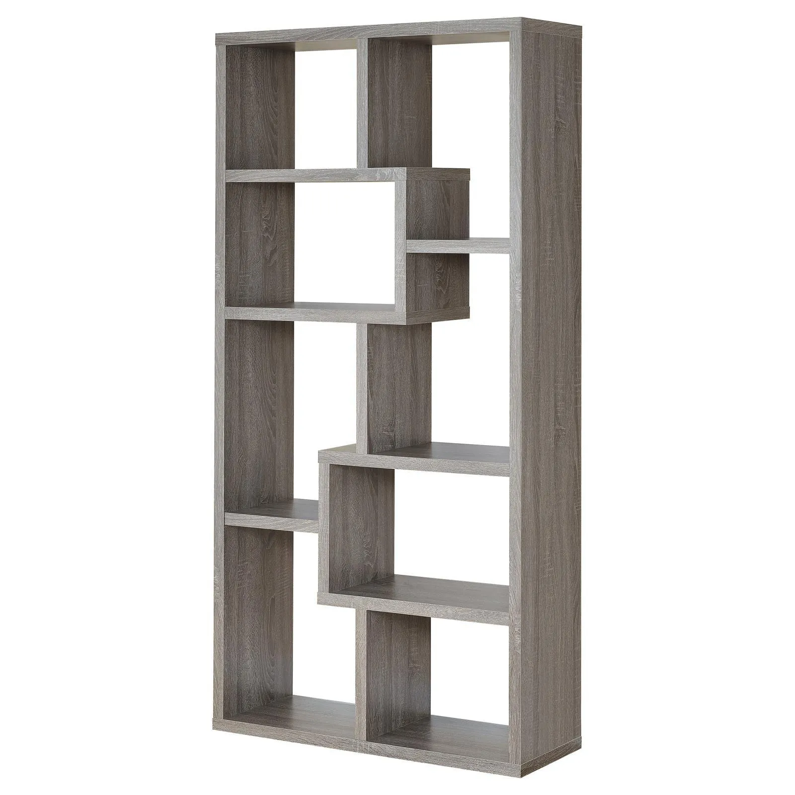 Theo Weathered Gray 10-Shelf Bookcase - Image 4