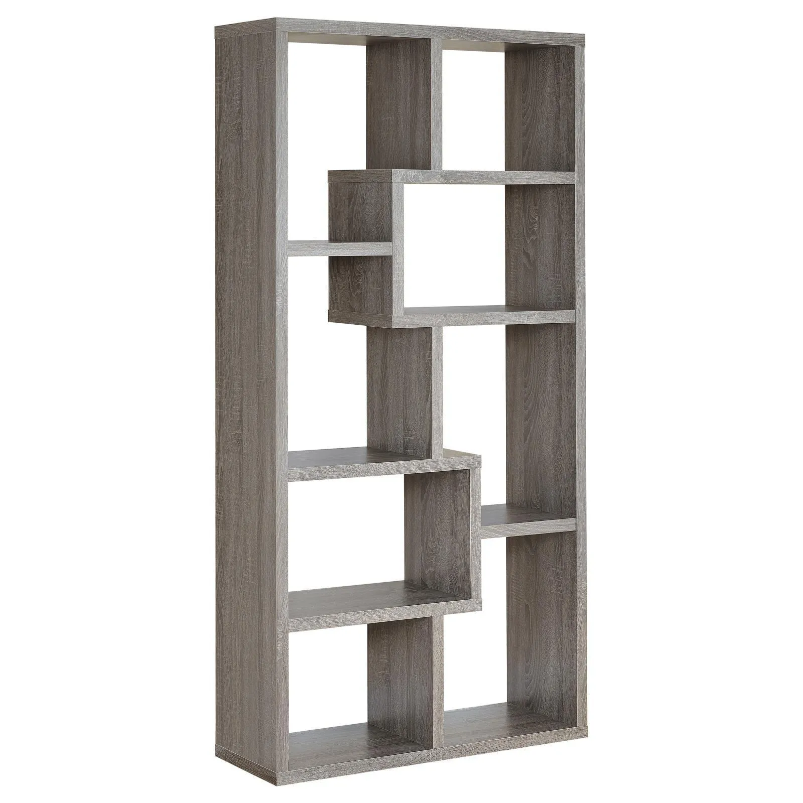 Theo Weathered Gray 10-Shelf Bookcase - Image 6