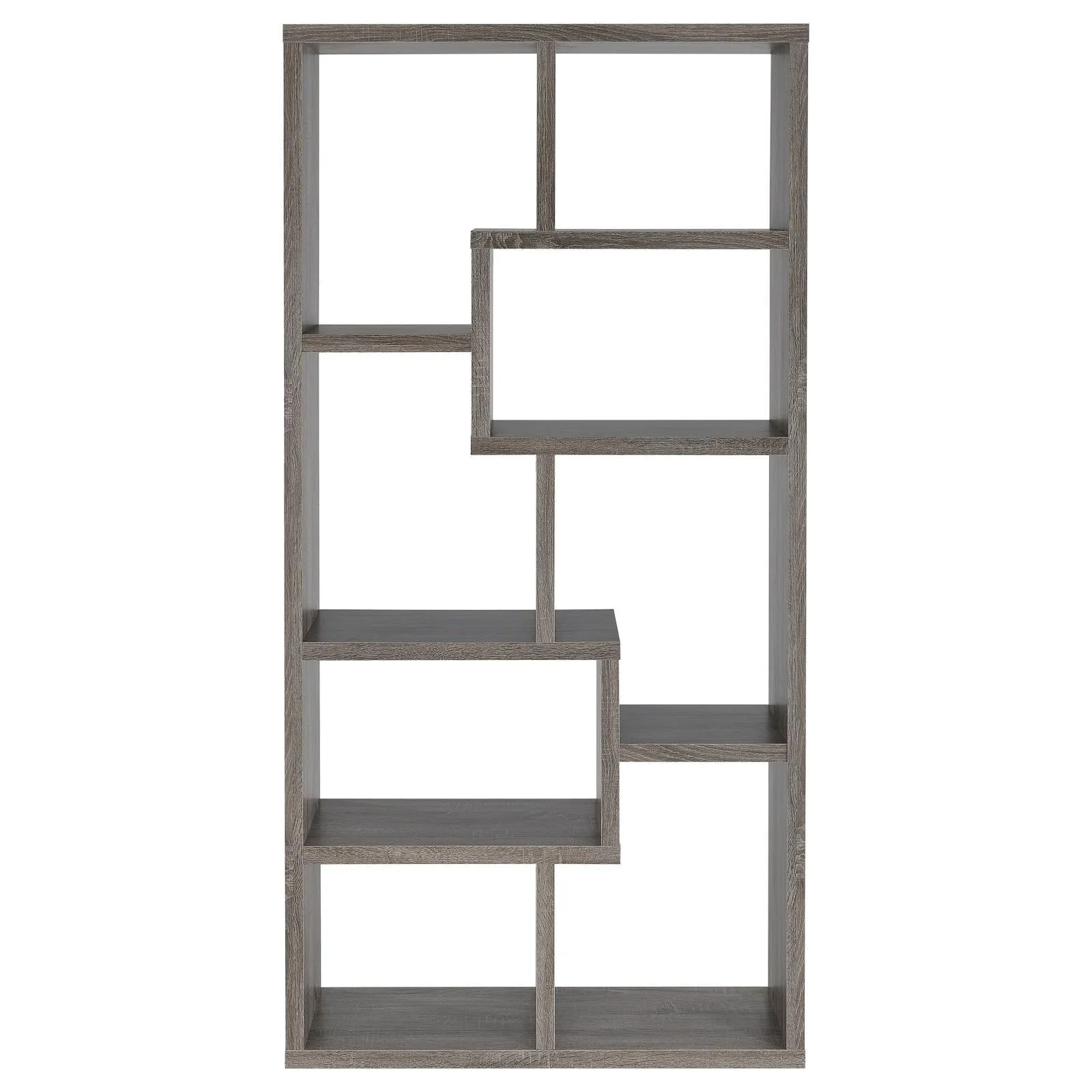 Theo Weathered Gray 10-Shelf Bookcase - Image 7